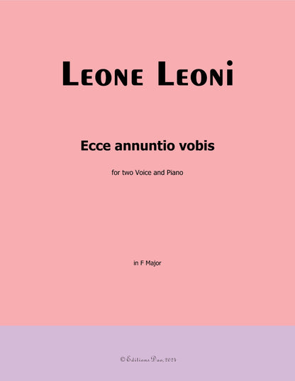 Ecce annuntio vobis, by L. Leoni