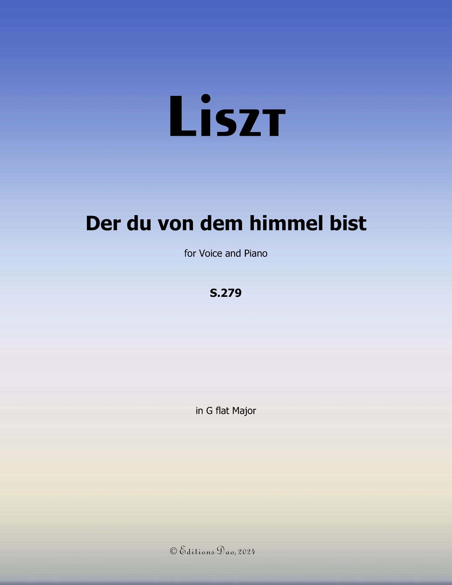 Der du von dem himmel bist, by Liszt