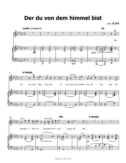 Der du von dem himmel bist, by Liszt