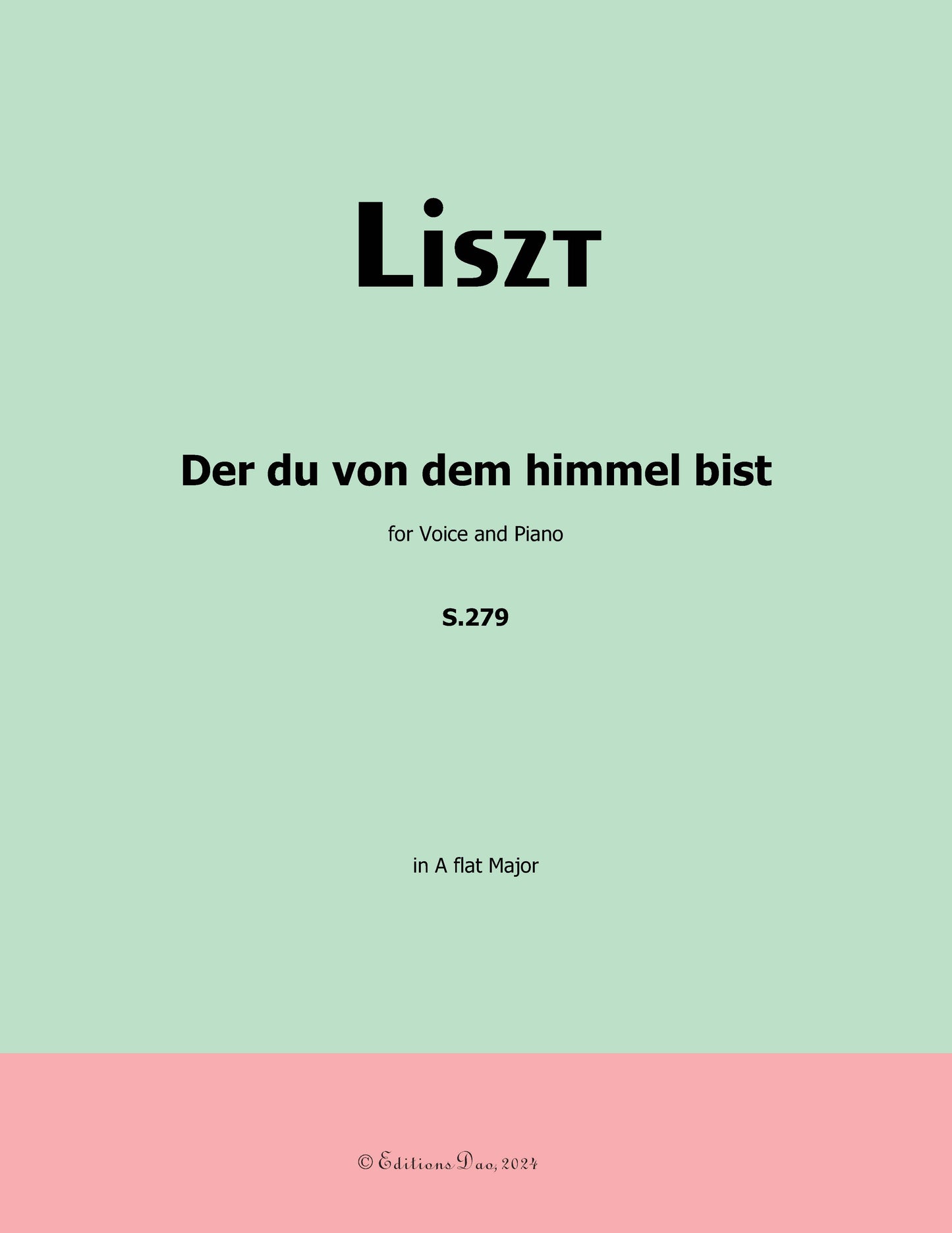 Der du von dem himmel bist, by Liszt