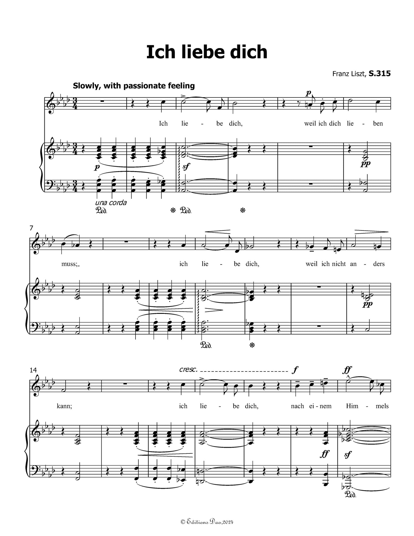 Ich liebe dich, by Liszt