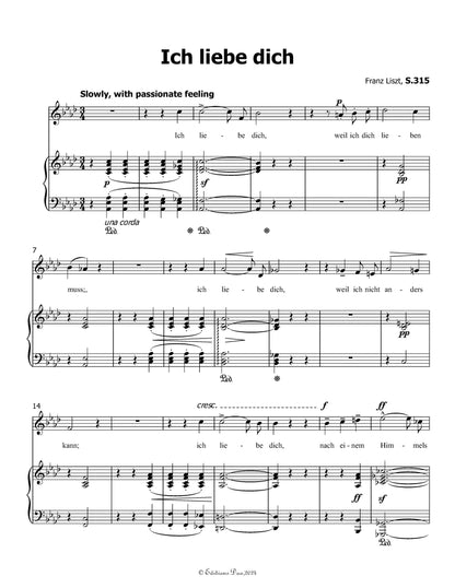 Ich liebe dich, by Liszt