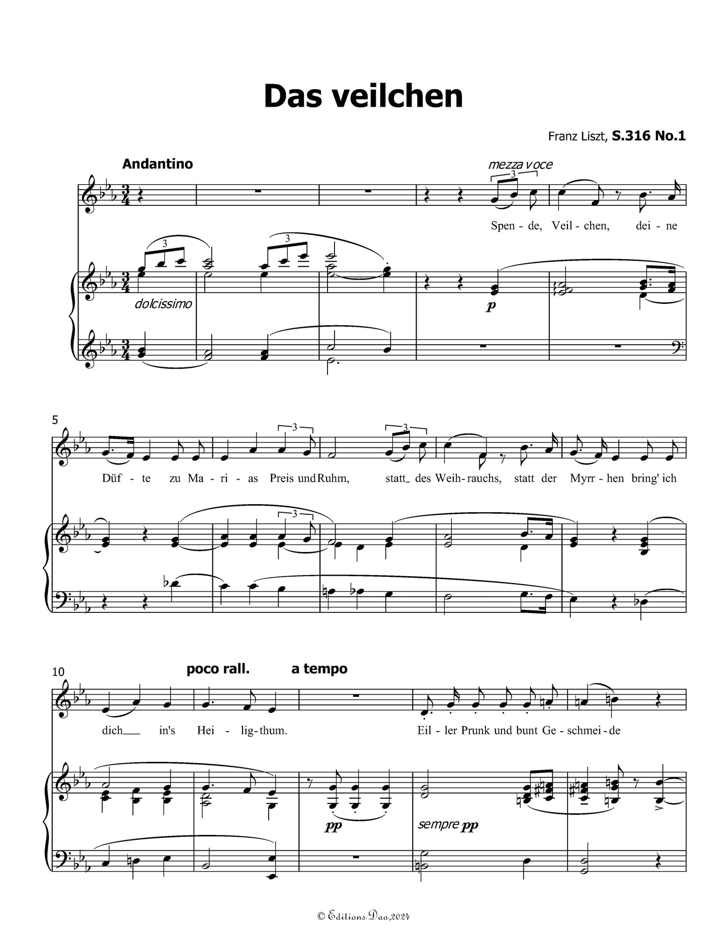 Das veilchen, by Liszt