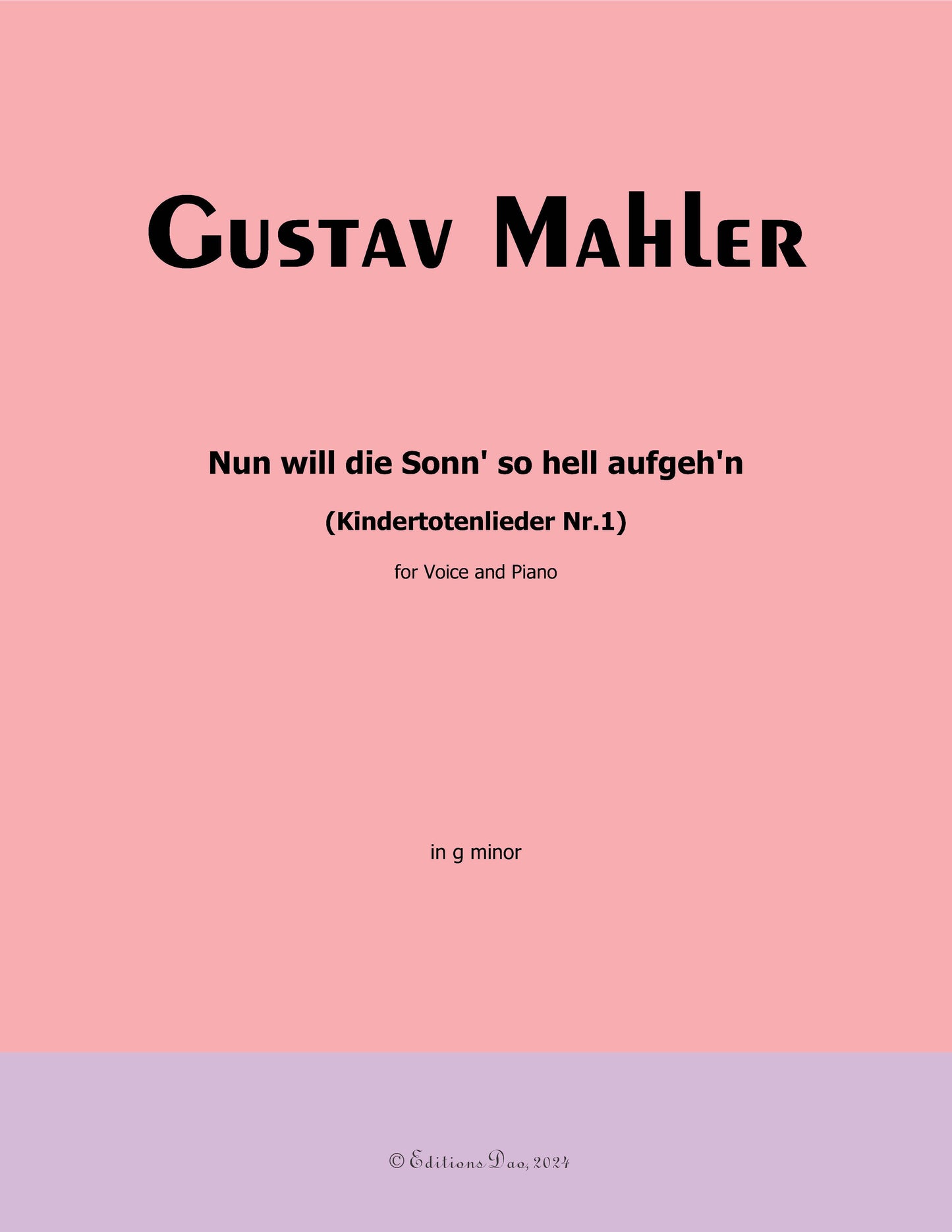 Nun will die Sonn so hell aufgehn, by G. Mahler