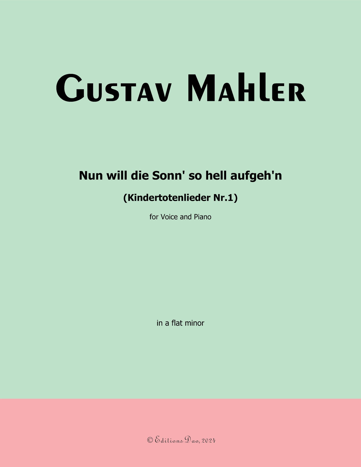 Nun will die Sonn so hell aufgehn, by G. Mahler