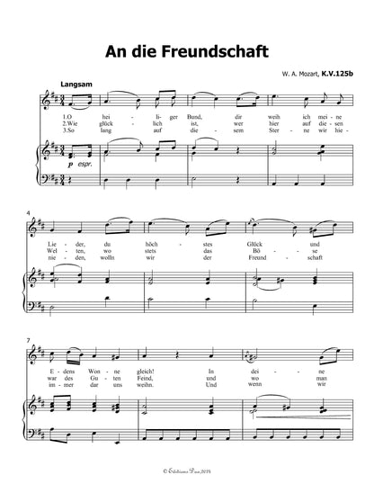 An die freundschaft, by W. A. Mozart