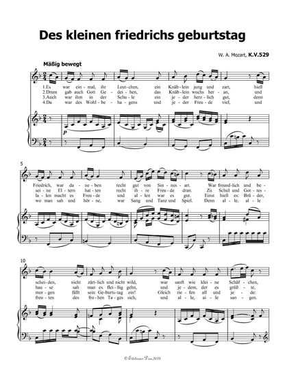 Des kleinen friedrichs geburtstag, by W. A. Mozart