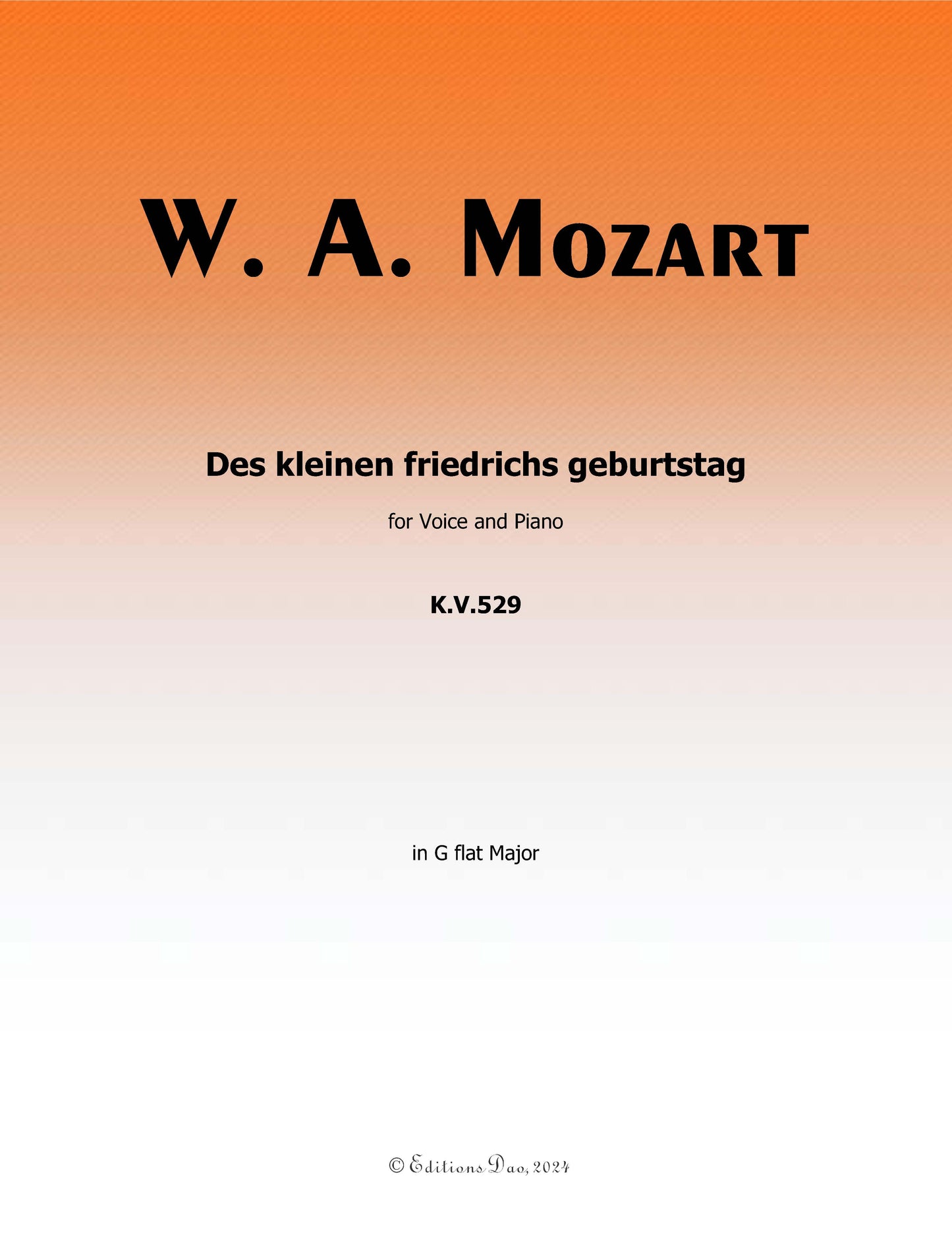 Des kleinen friedrichs geburtstag, by W. A. Mozart