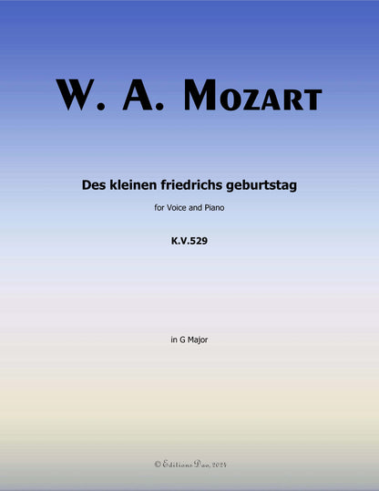 Des kleinen friedrichs geburtstag, by W. A. Mozart