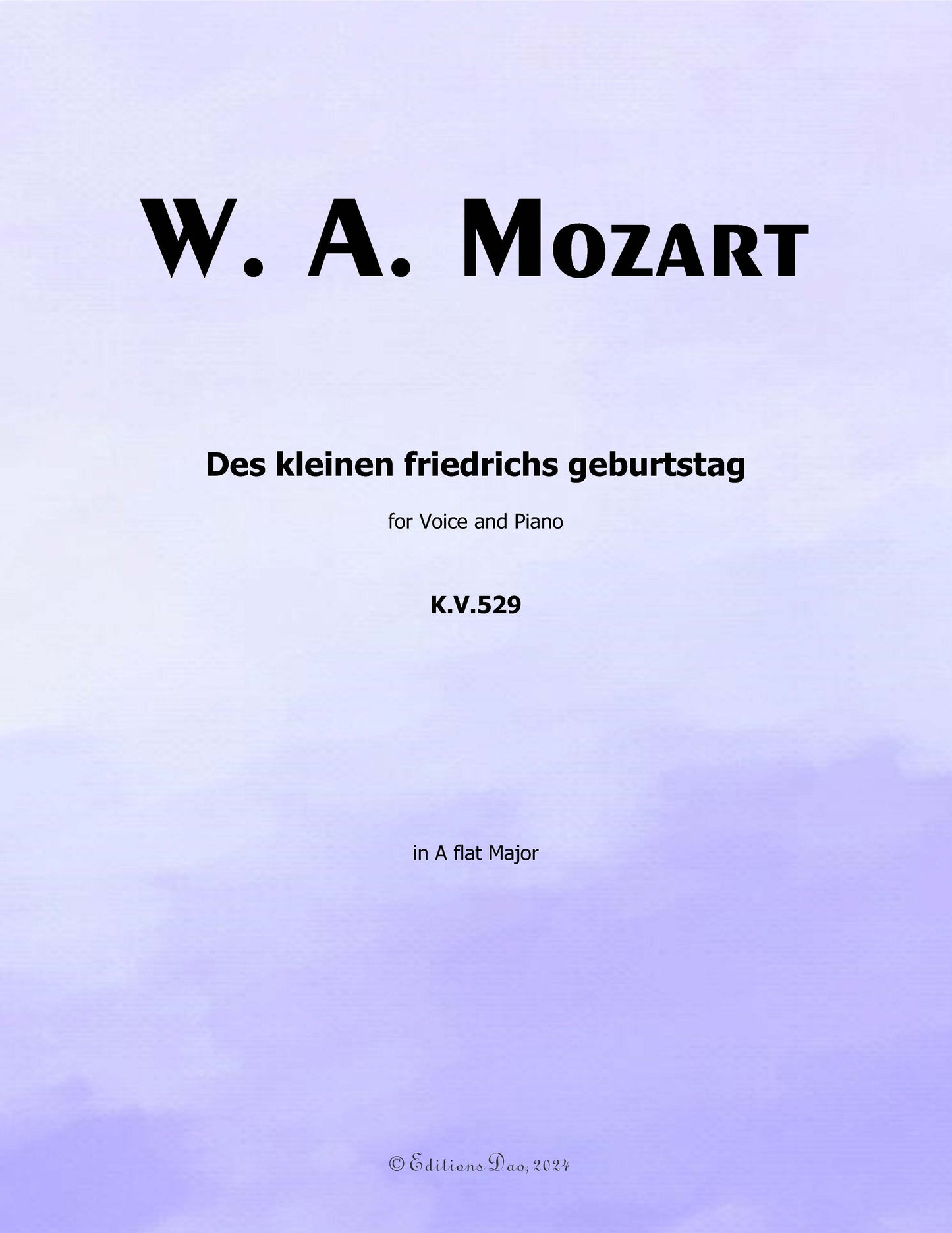 Des kleinen friedrichs geburtstag, by W. A. Mozart