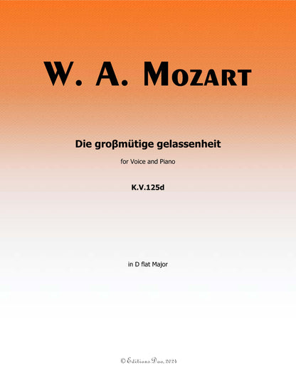 Die groβmutige gelassenheit, by W. A. Mozart