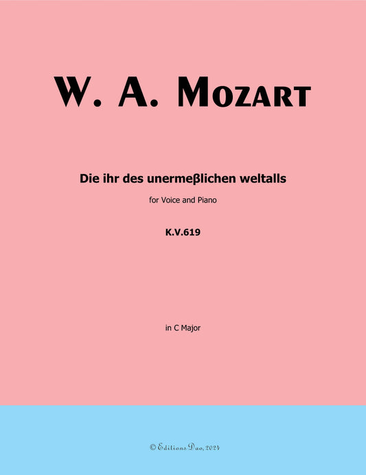 Die ihr des unermeβlichen weltalls, by W. A. Mozart