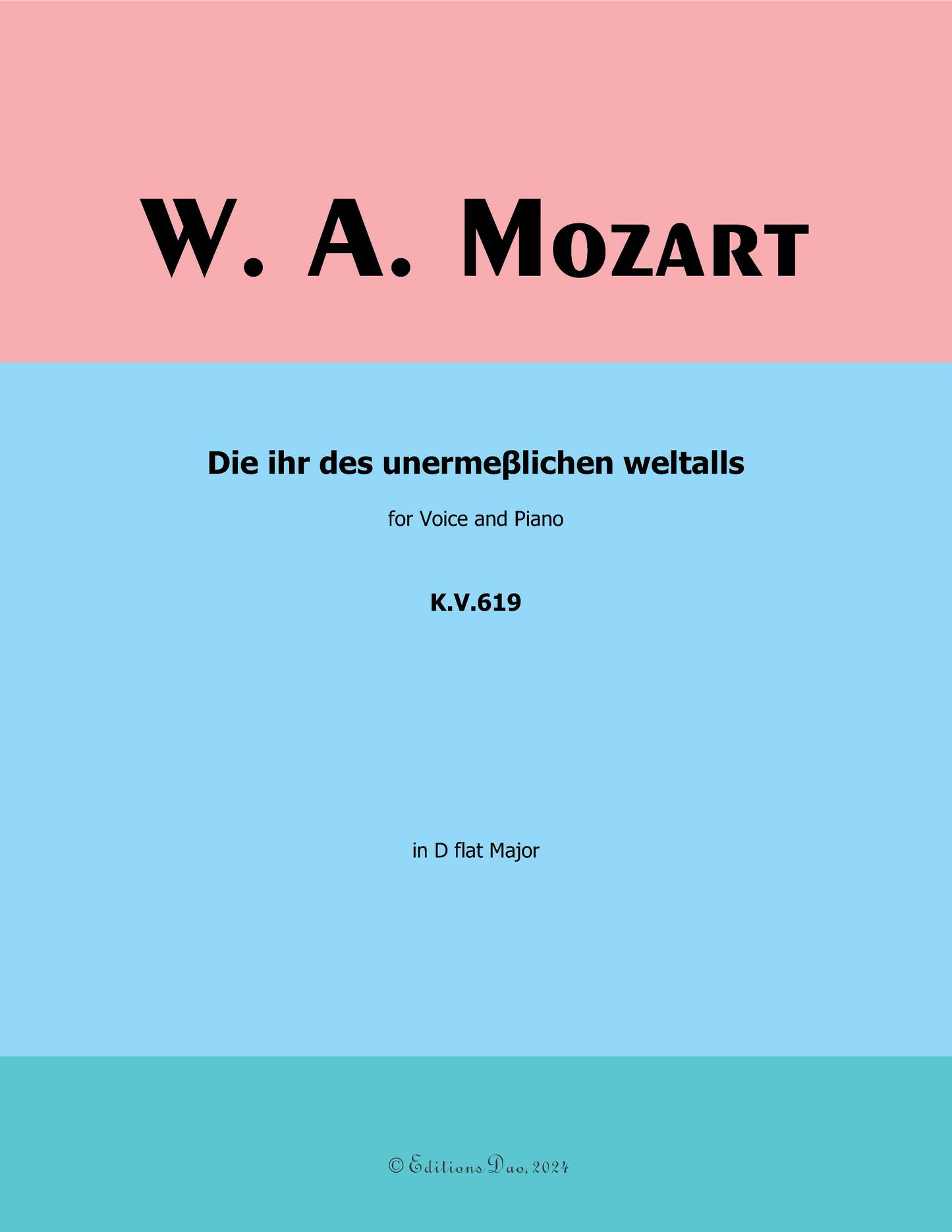 Die ihr des unermeβlichen weltalls, by W. A. Mozart