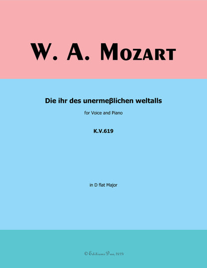 Die ihr des unermeβlichen weltalls, by W. A. Mozart