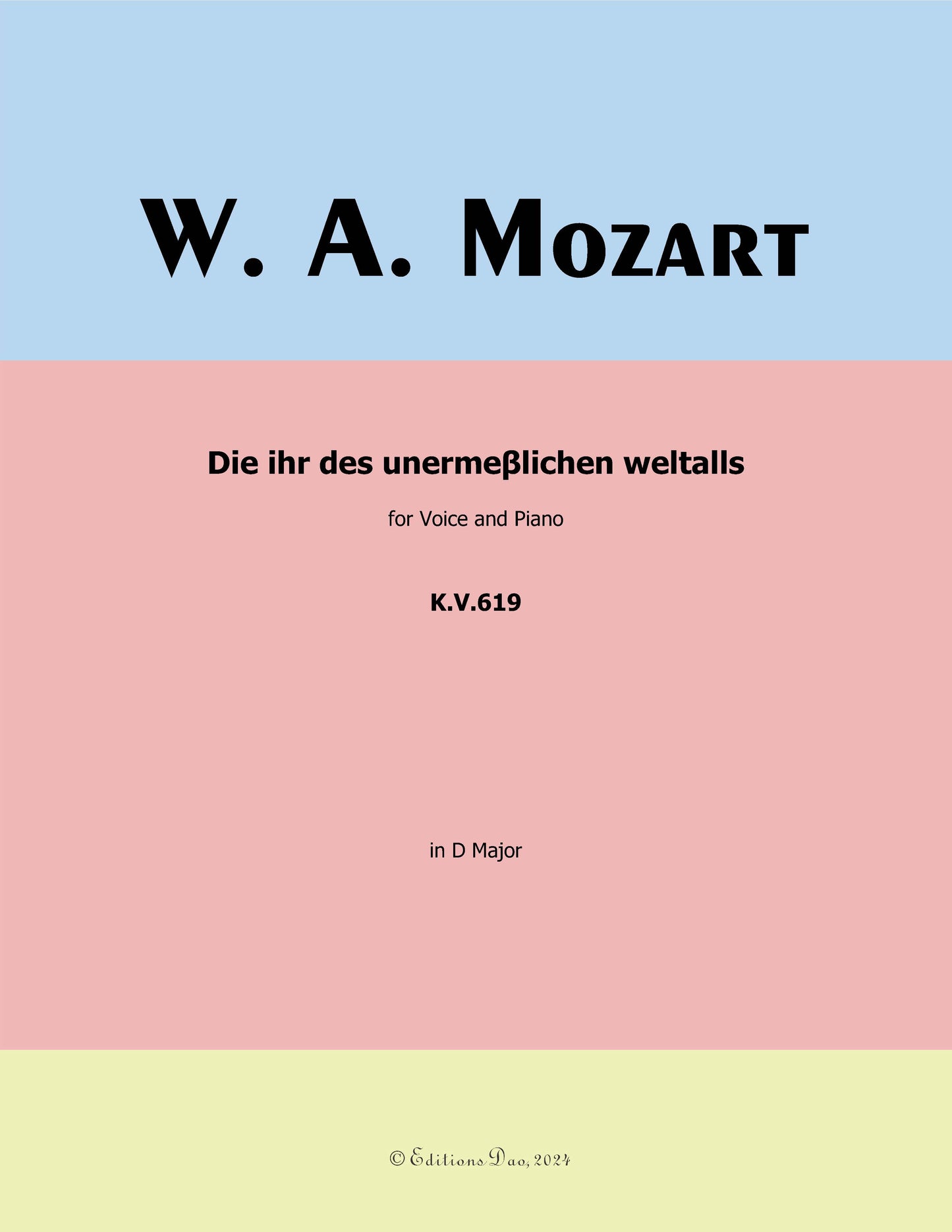 Die ihr des unermeβlichen weltalls, by W. A. Mozart