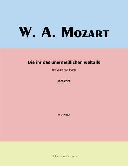 Die ihr des unermeβlichen weltalls, by W. A. Mozart