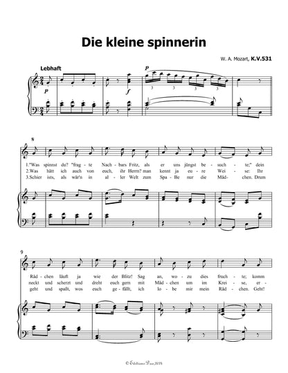 Die kleine spinnerin, by W. A. Mozart