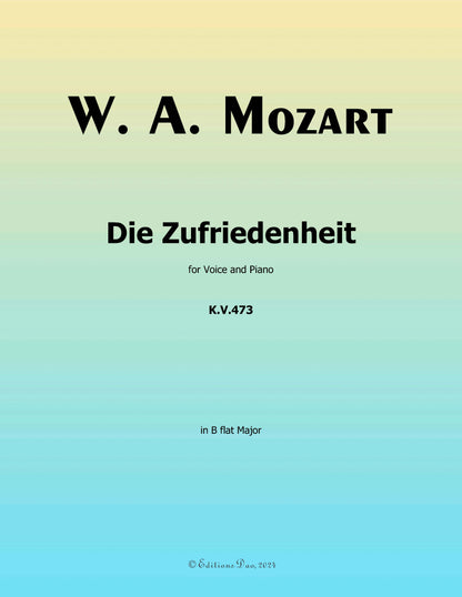 Die zufriedenheit, by W. A. Mozart