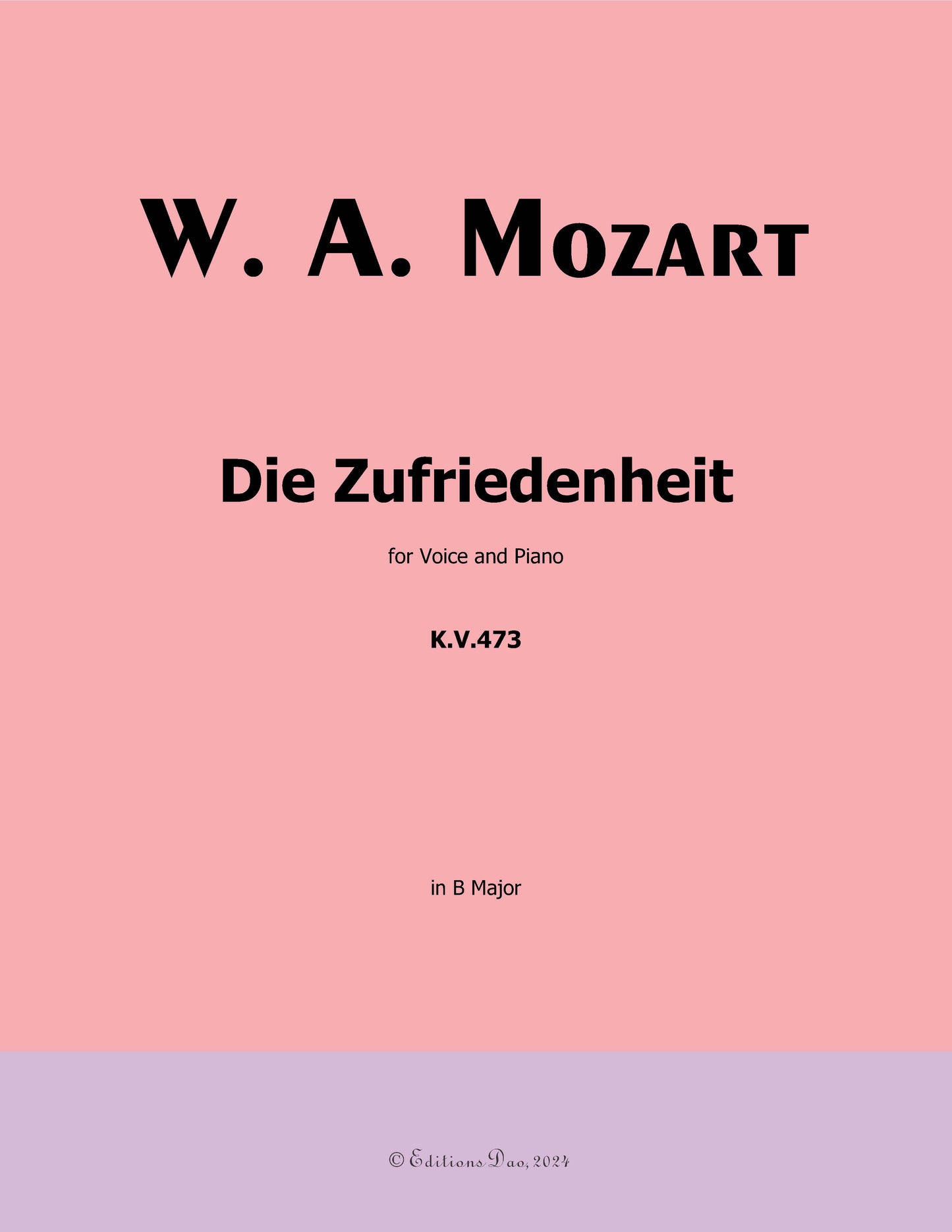 Die zufriedenheit, by W. A. Mozart