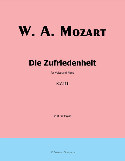 Die zufriedenheit, by W. A. Mozart