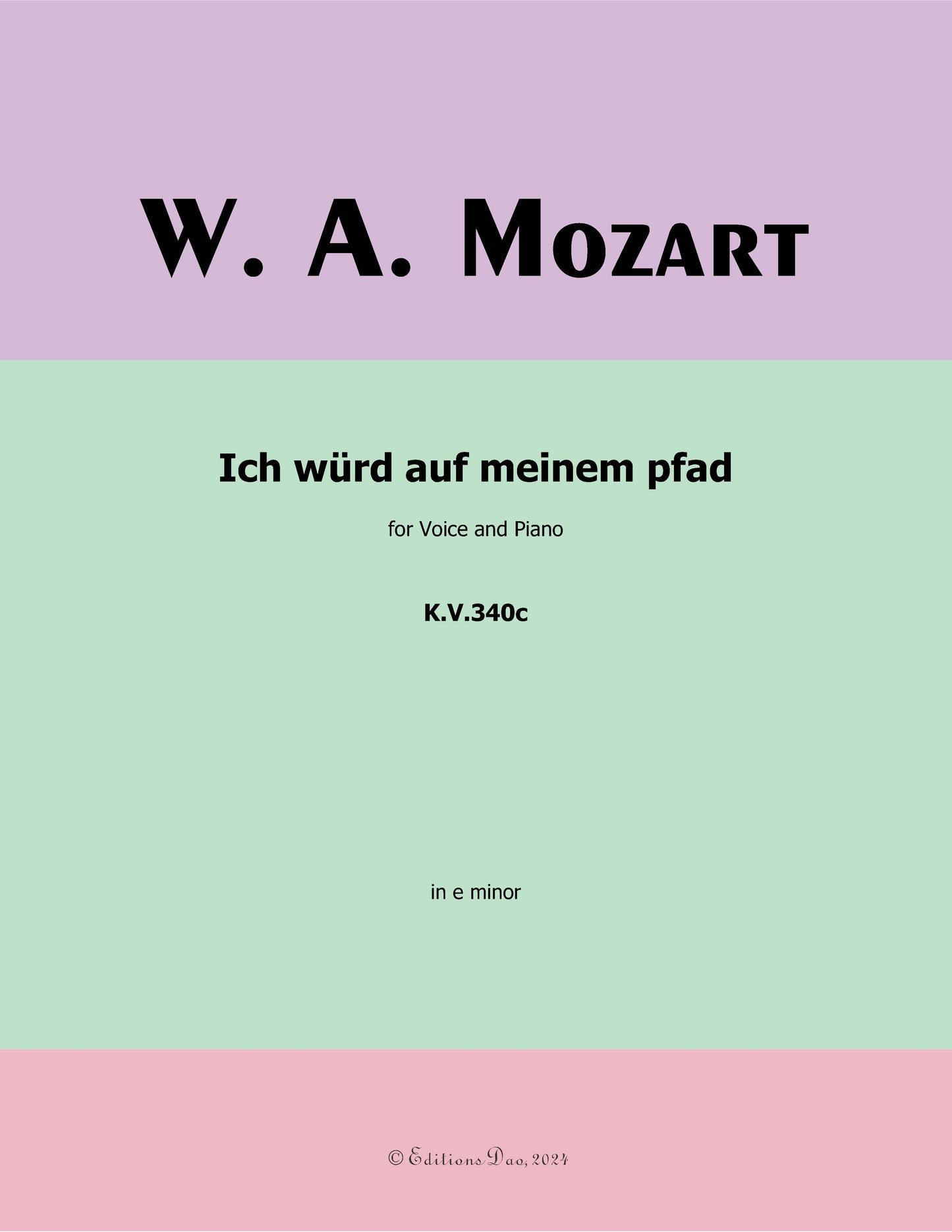 Ich wurd auf meinem pfad, by W. A. Mozart