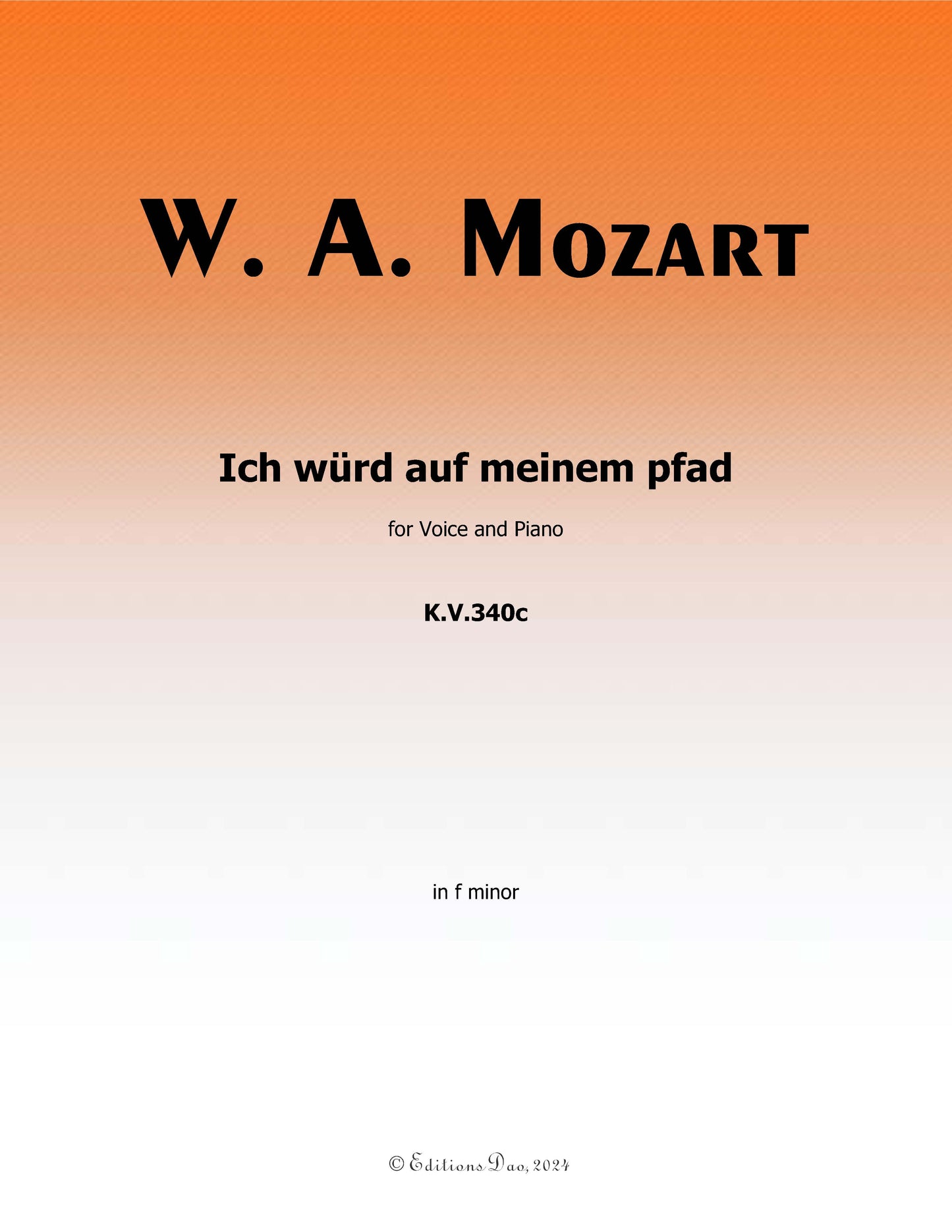 Ich wurd auf meinem pfad, by W. A. Mozart