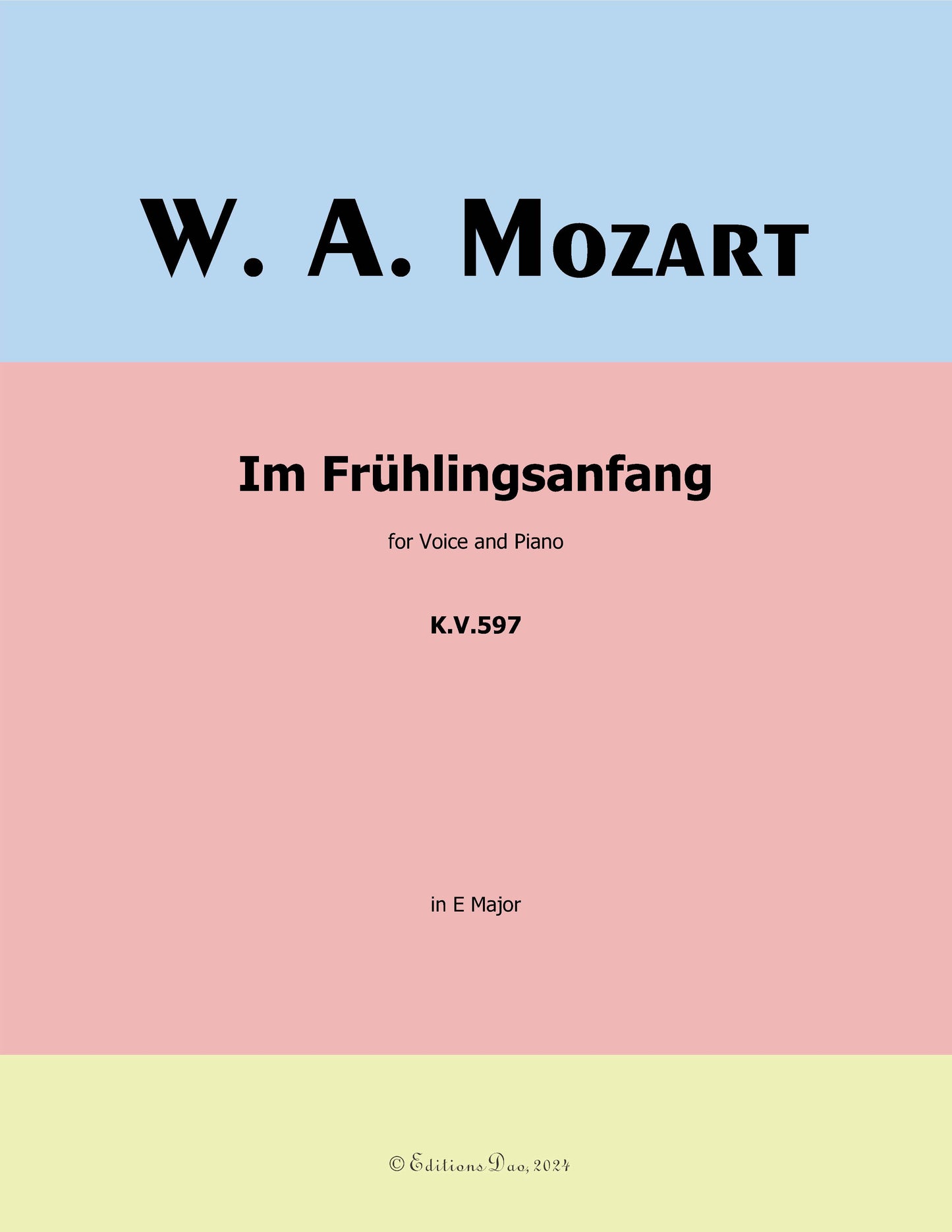 Im fruhlingsanfang, by W. A. Mozart