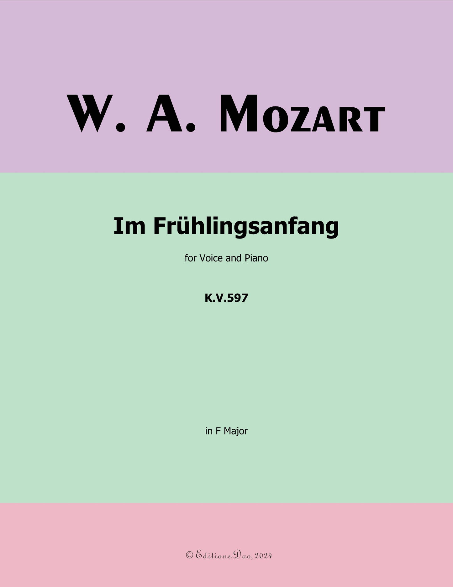 Im fruhlingsanfang, by W. A. Mozart