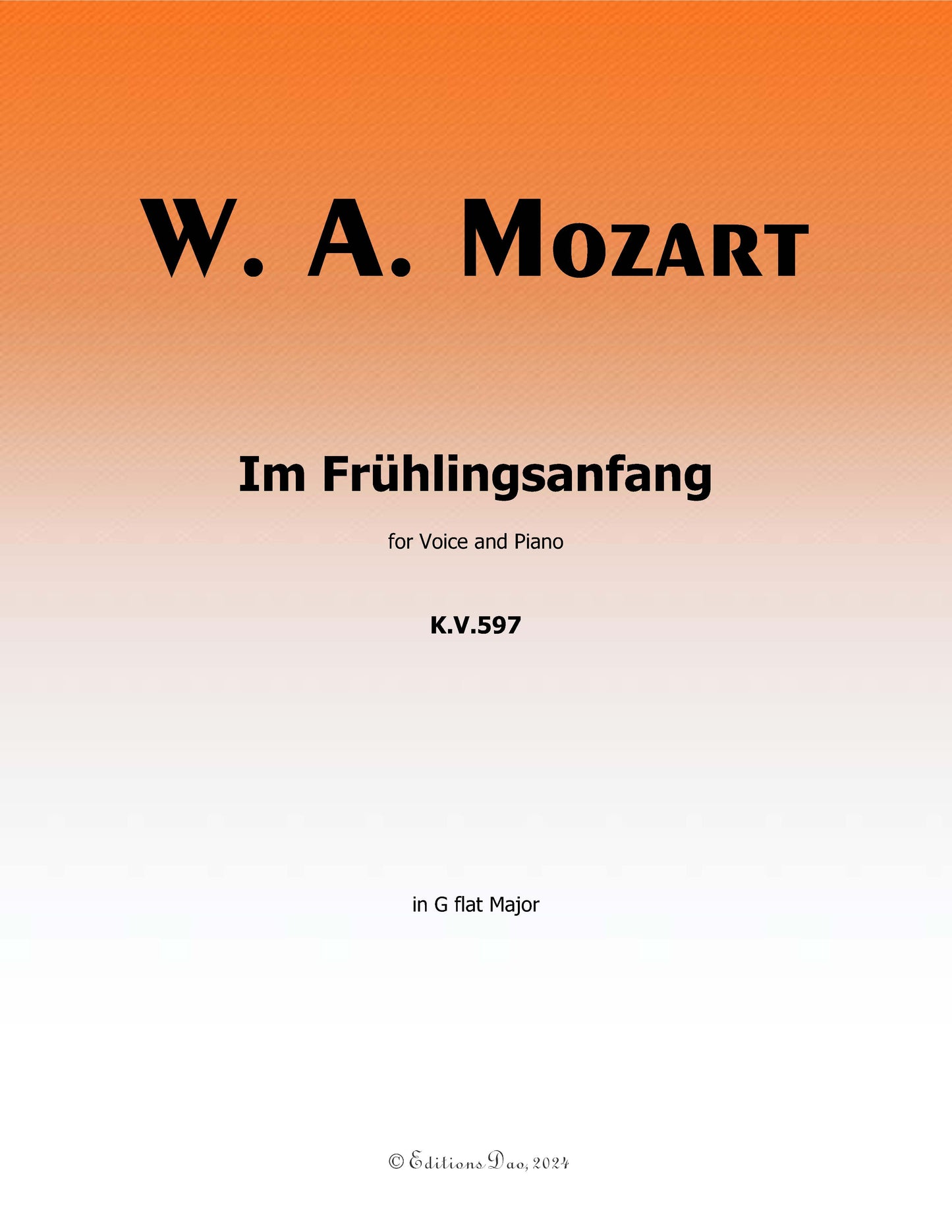 Im fruhlingsanfang, by W. A. Mozart