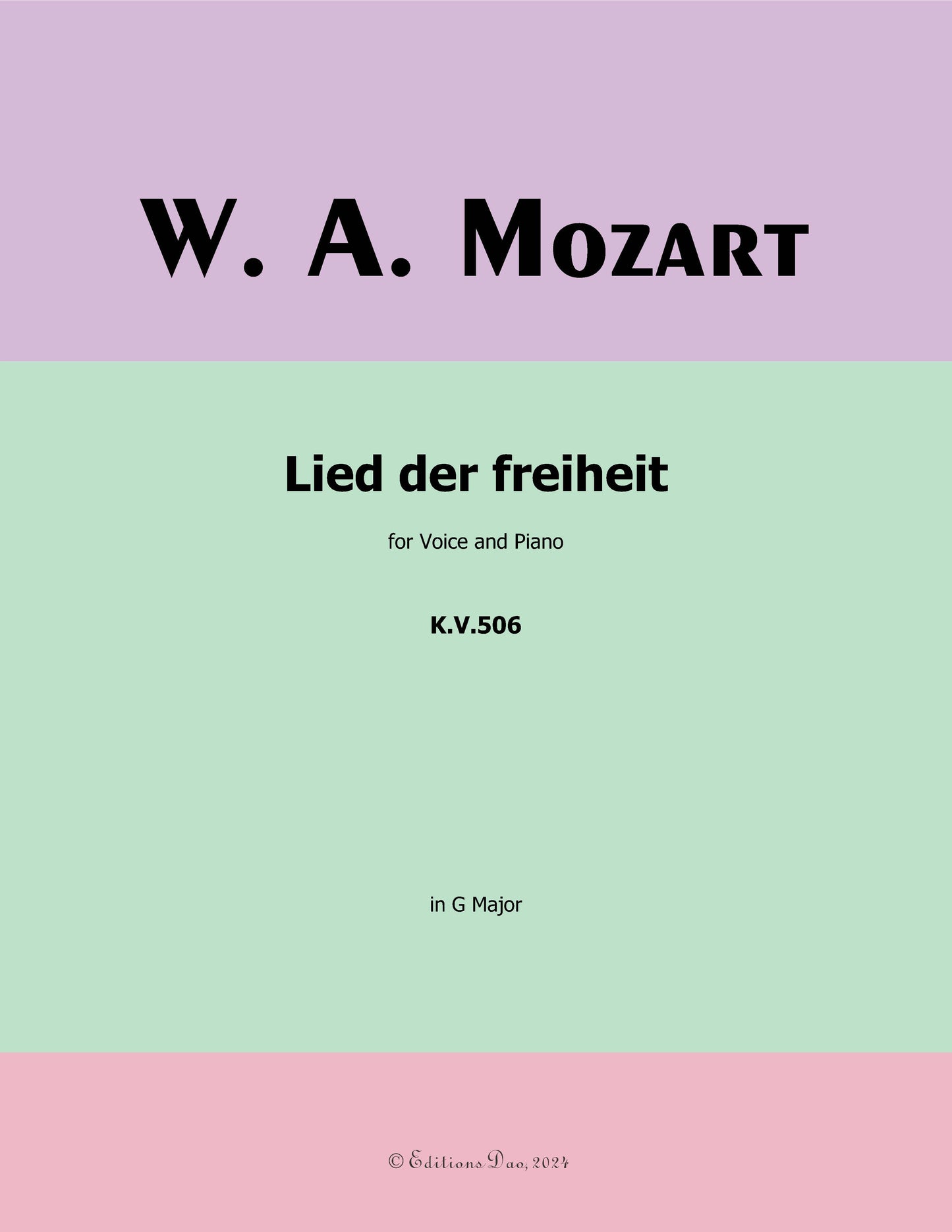 Lied der freiheit, by W. A. Mozart