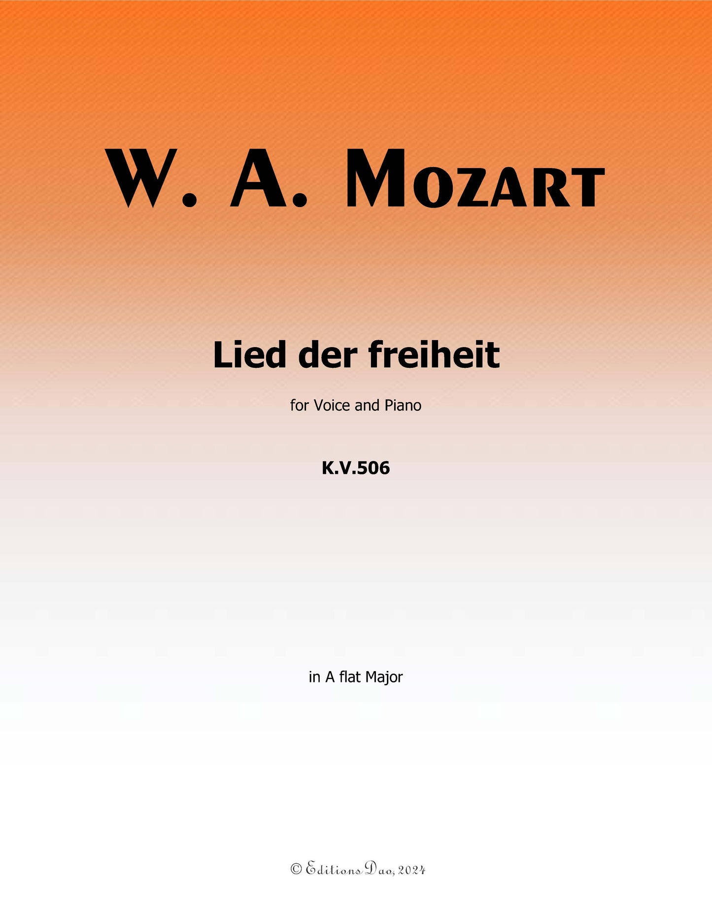 Lied der freiheit, by W. A. Mozart