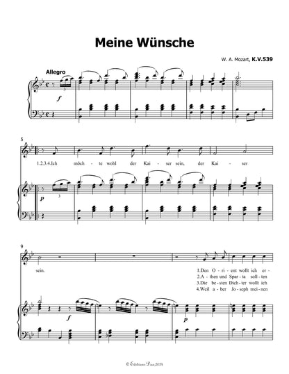 Meine wunsche, by W. A. Mozart