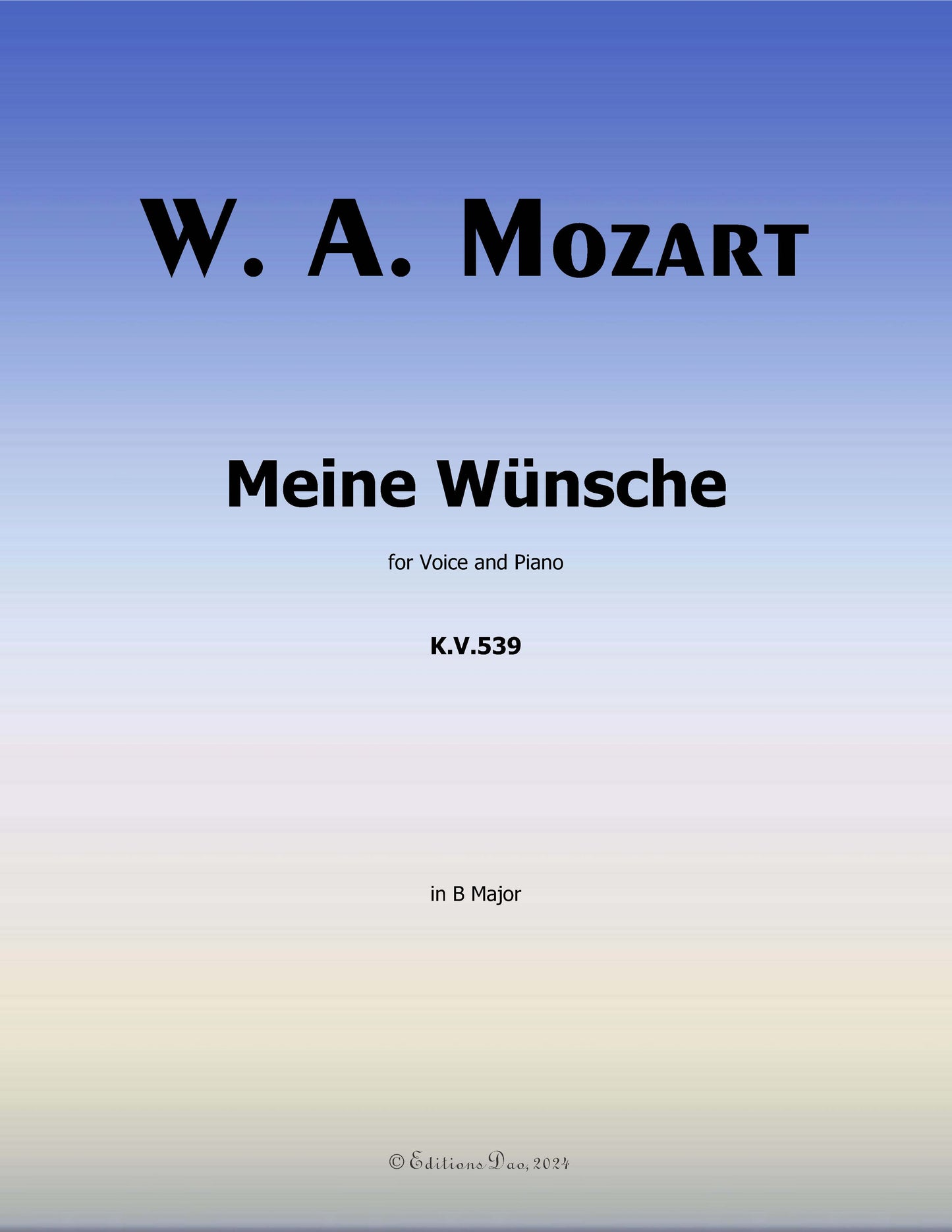 Meine wunsche, by W. A. Mozart