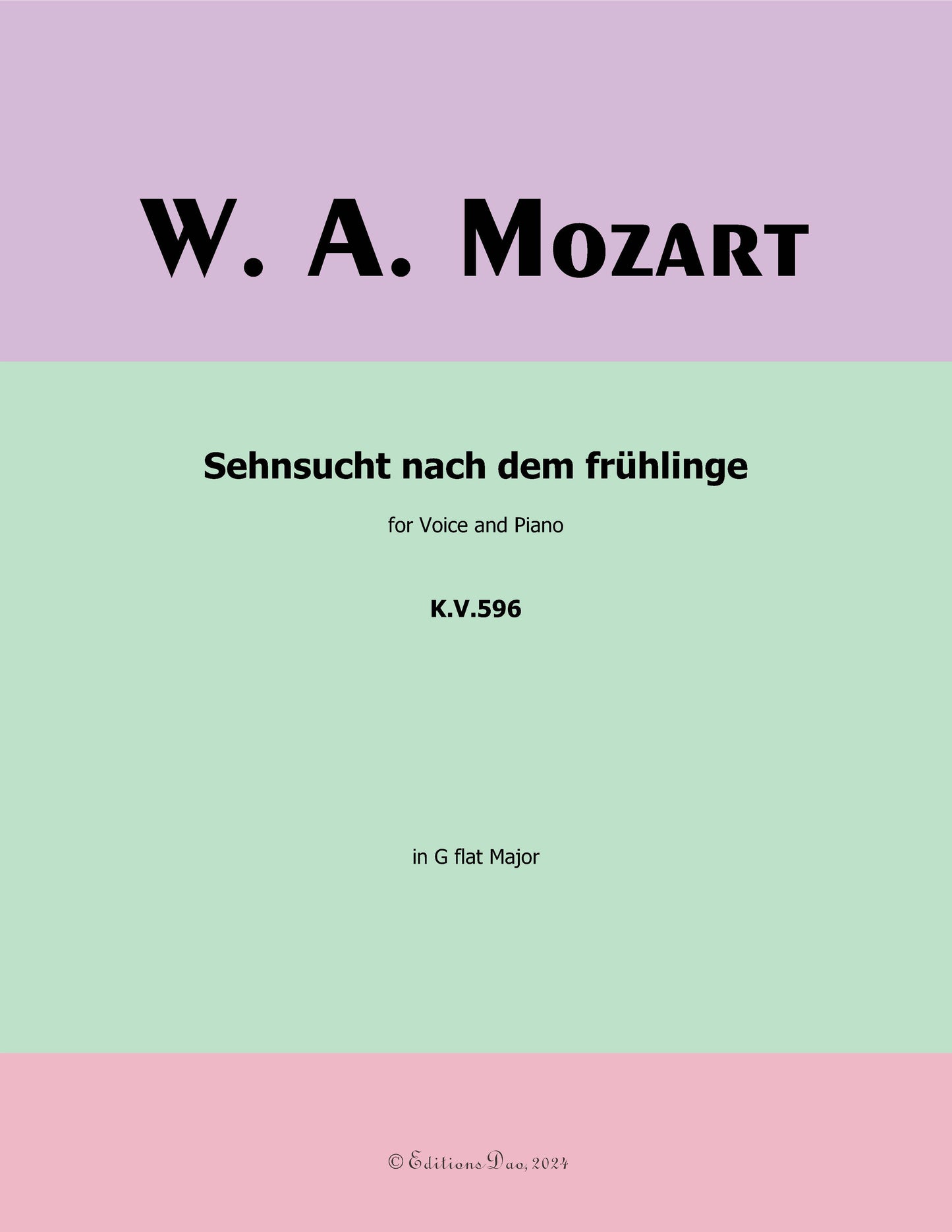 Sehnsucht nach dem fruhlinge, by W. A. Mozart