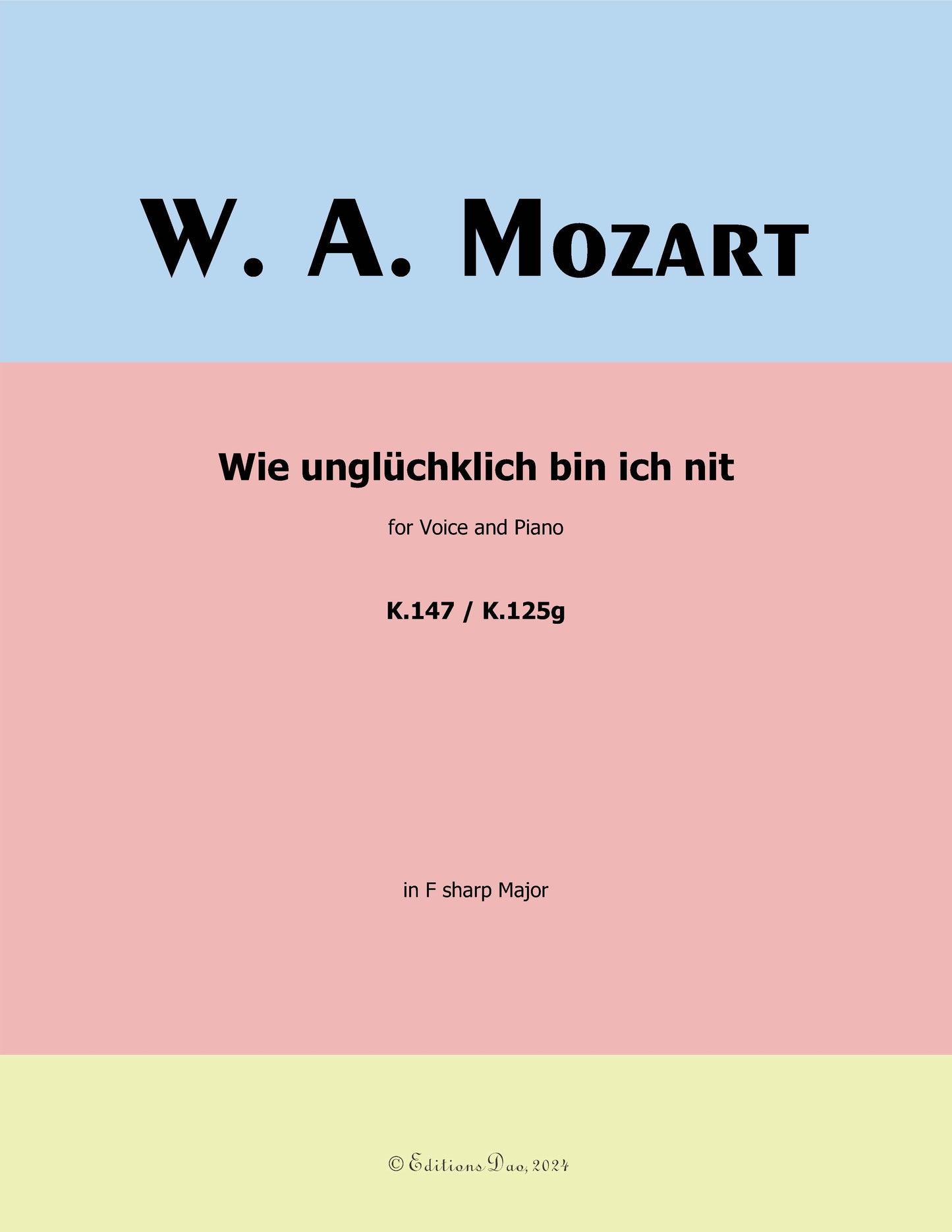 Wie ungluchklich bin ich nit, by W. A. Mozart