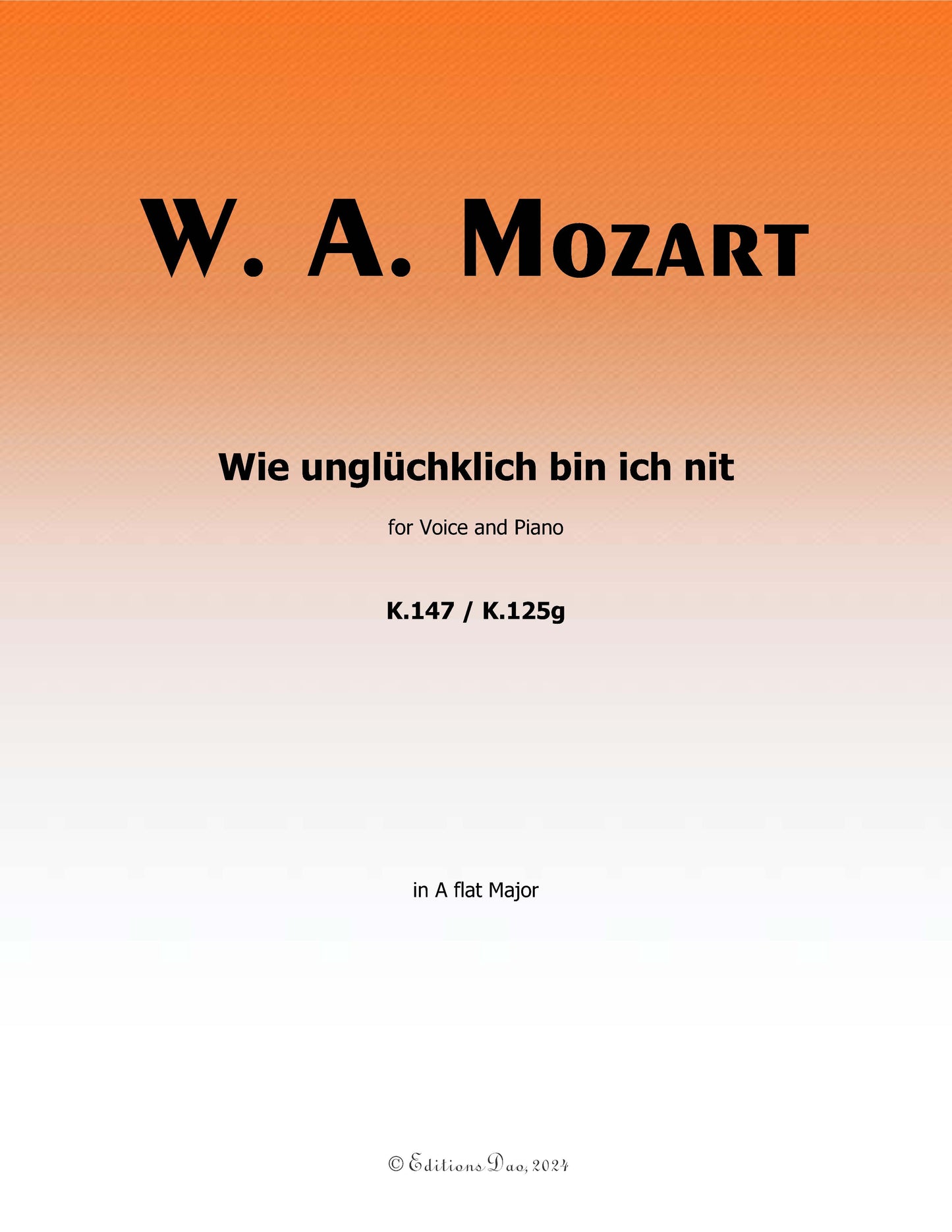 Wie ungluchklich bin ich nit, by W. A. Mozart