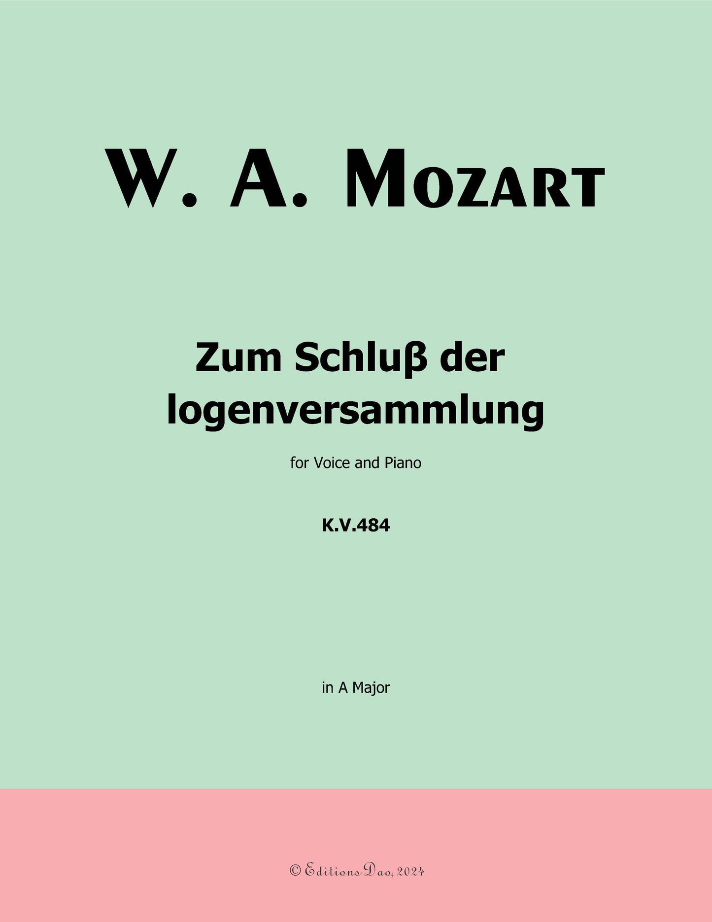 Zum Schluβ der logenversammlung, by W. A. Mozart