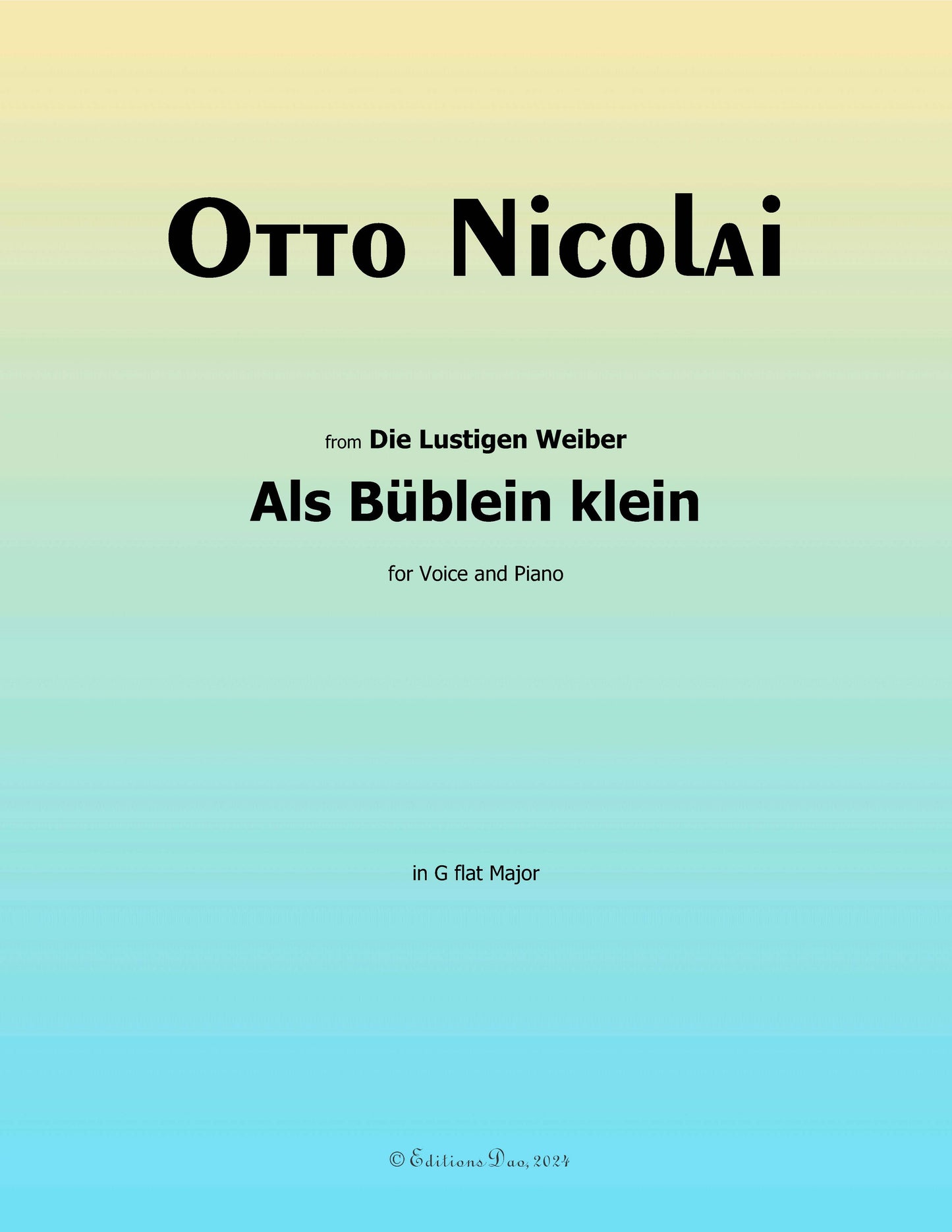 Als Bublein klein, by O. Nicolai