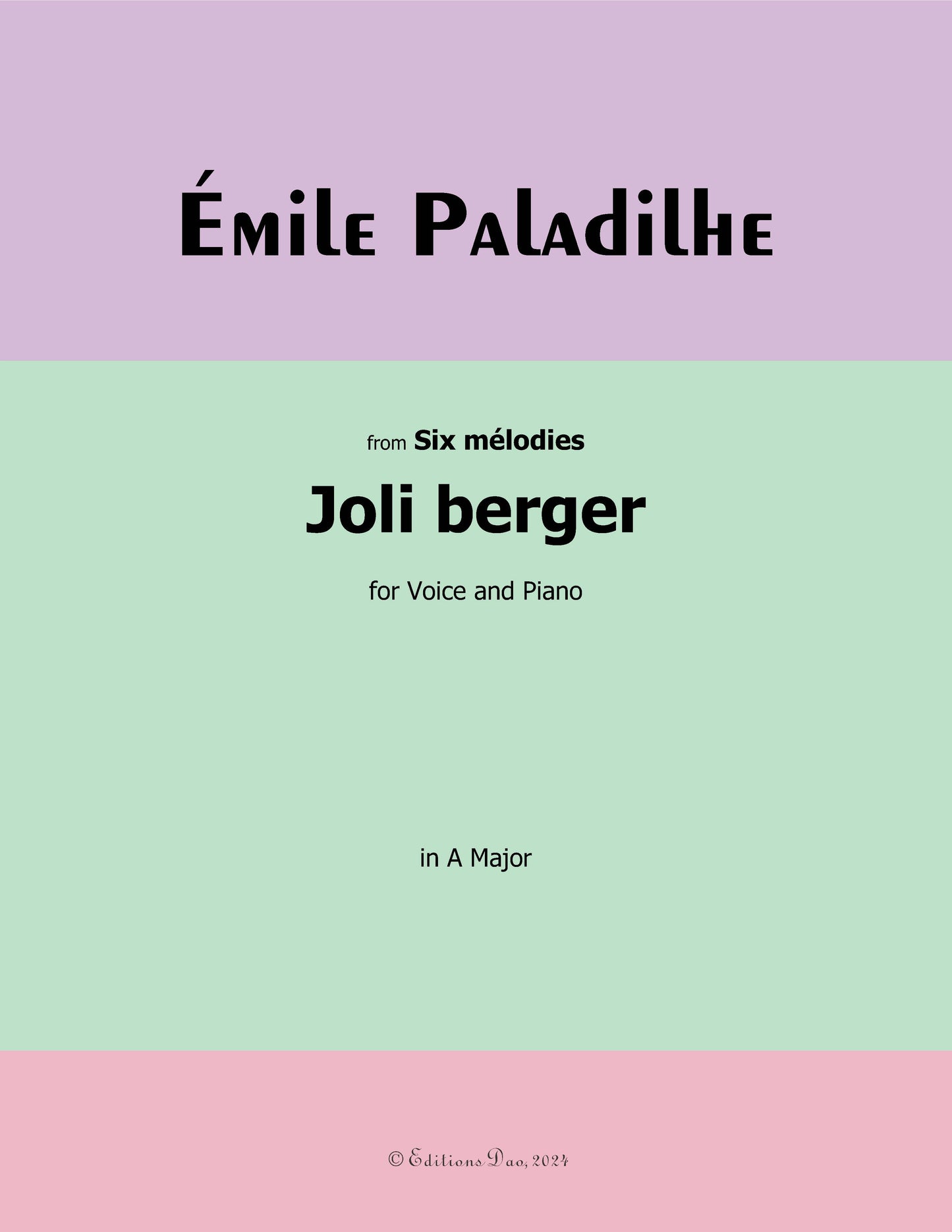 Joli berger, by Paladilhe