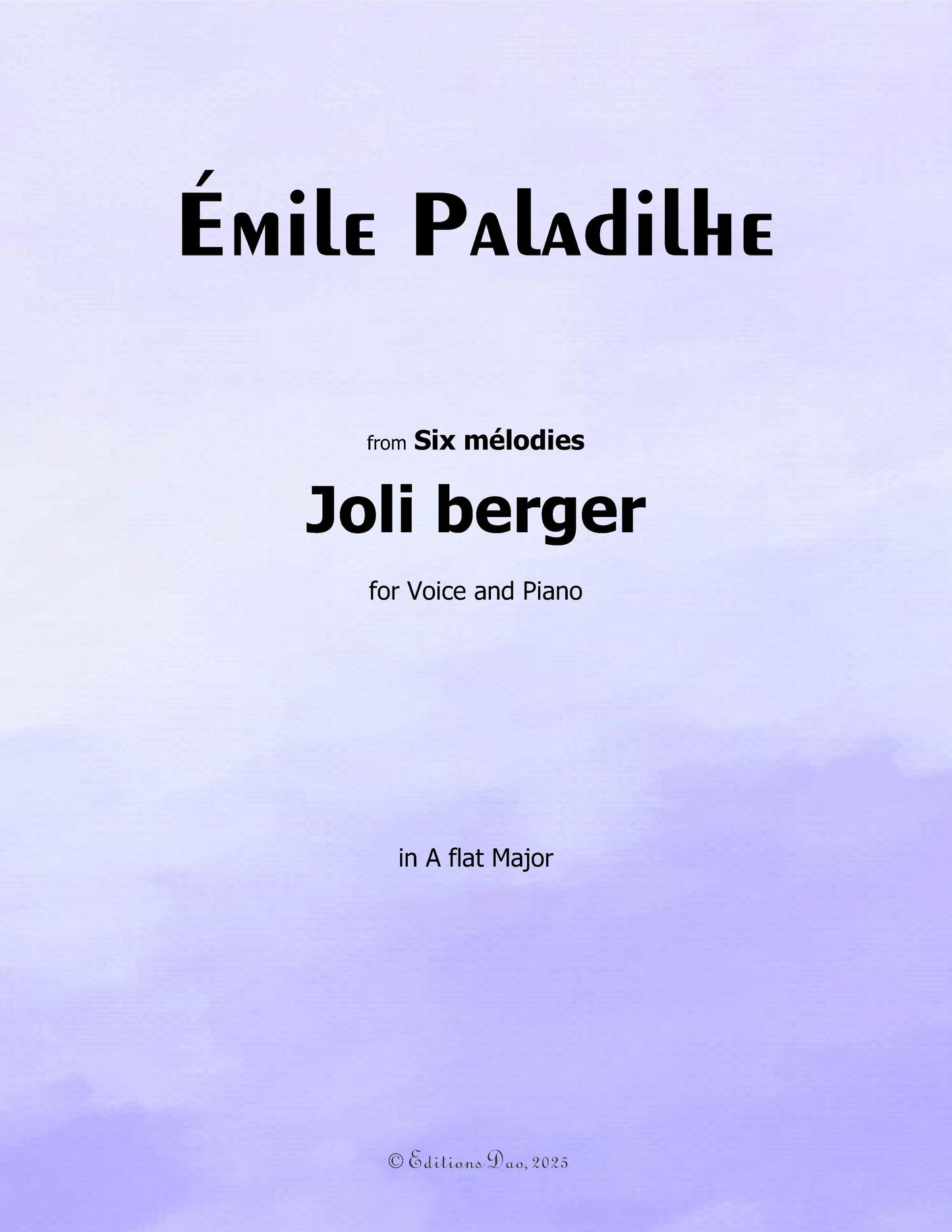 Joli berger, by Paladilhe