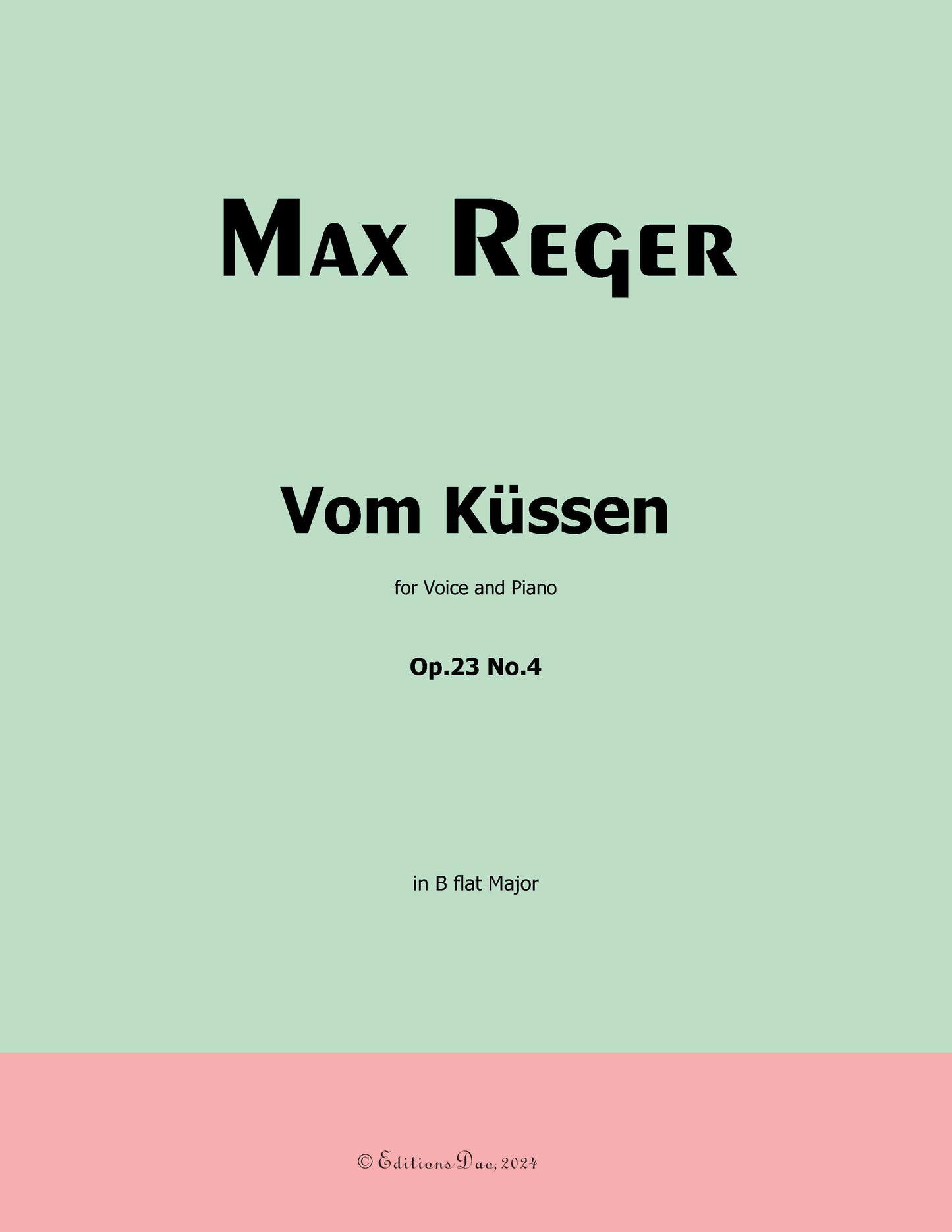Vom Kussen, by M. Reger