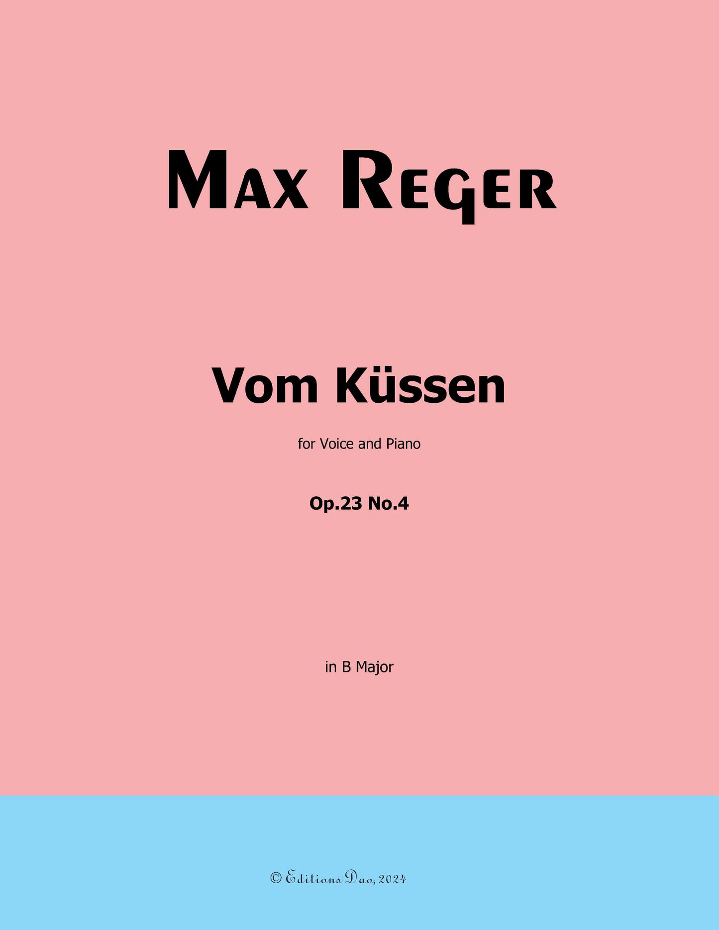 Vom Kussen, by M. Reger