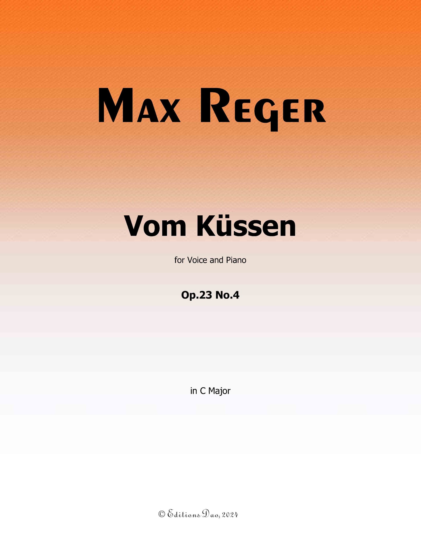 Vom Kussen, by M. Reger