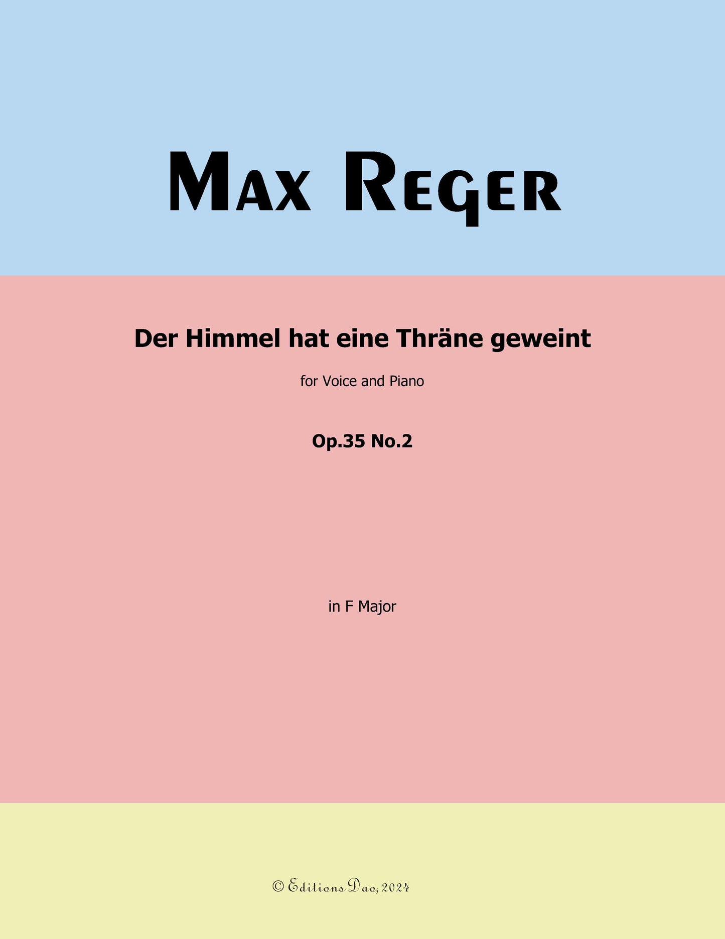 Der Himmel hat eine Thrane geweint, by M. Reger
