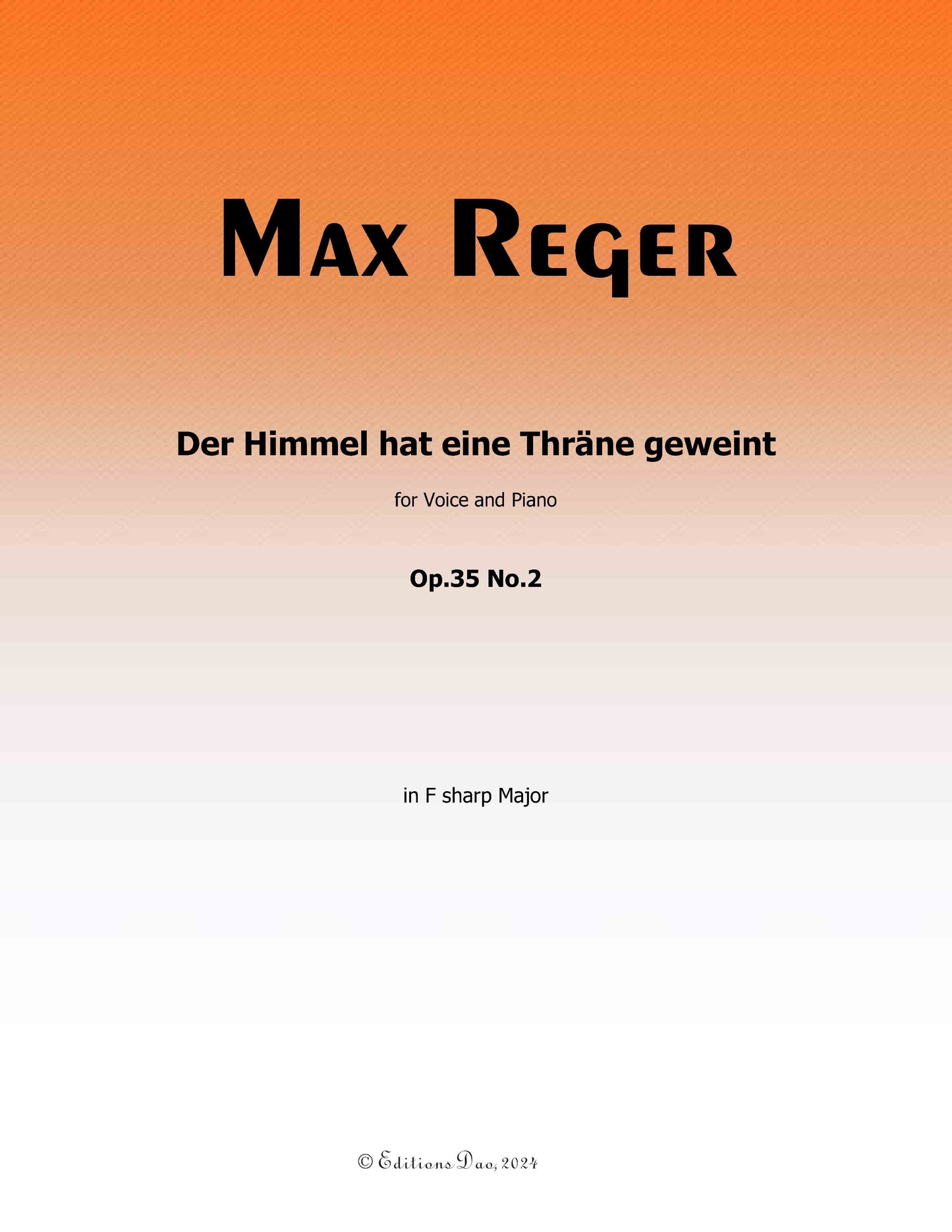 Der Himmel hat eine Thrane geweint, by M. Reger