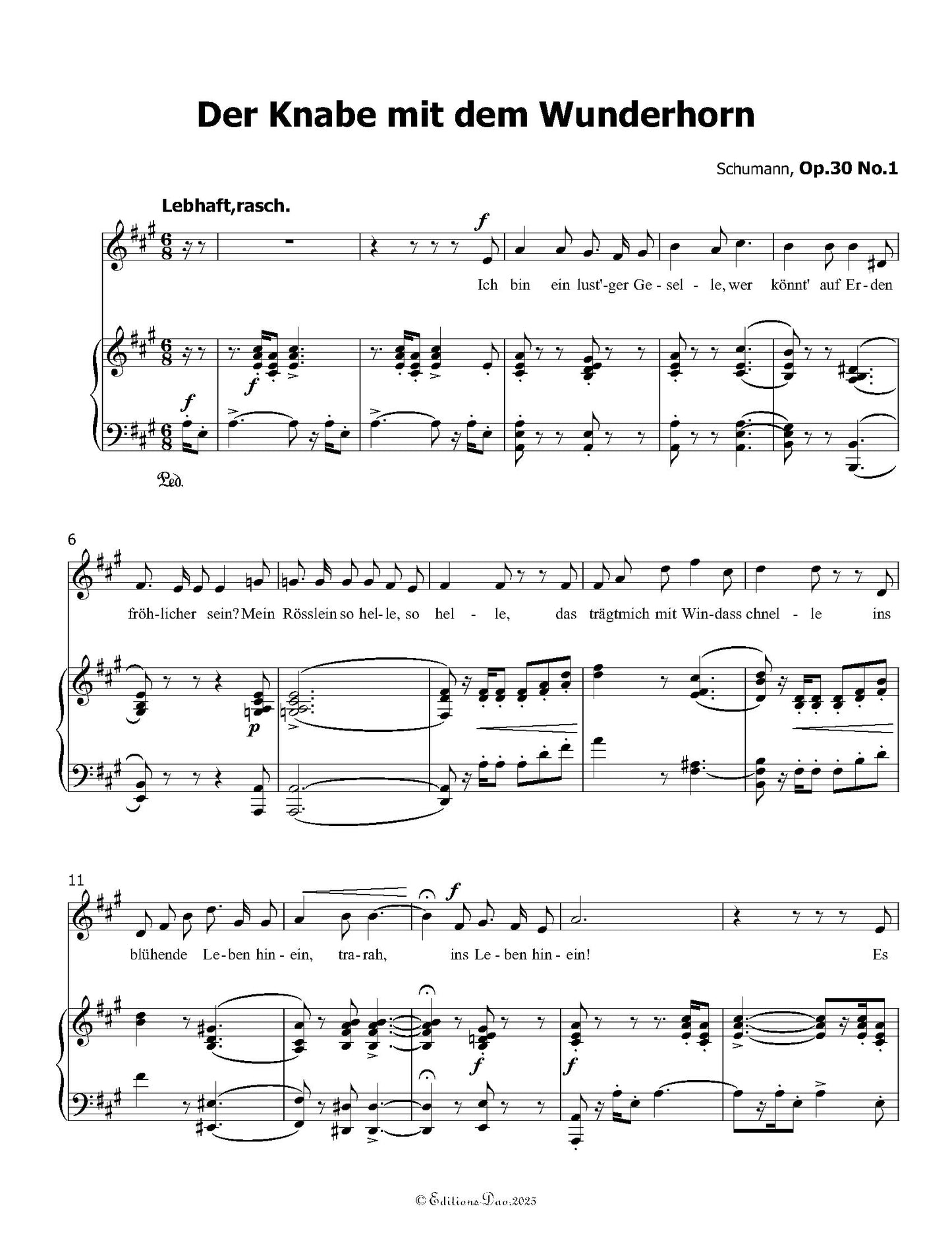 Der Knabe mit dem Wunderhorn, by R. Schumann