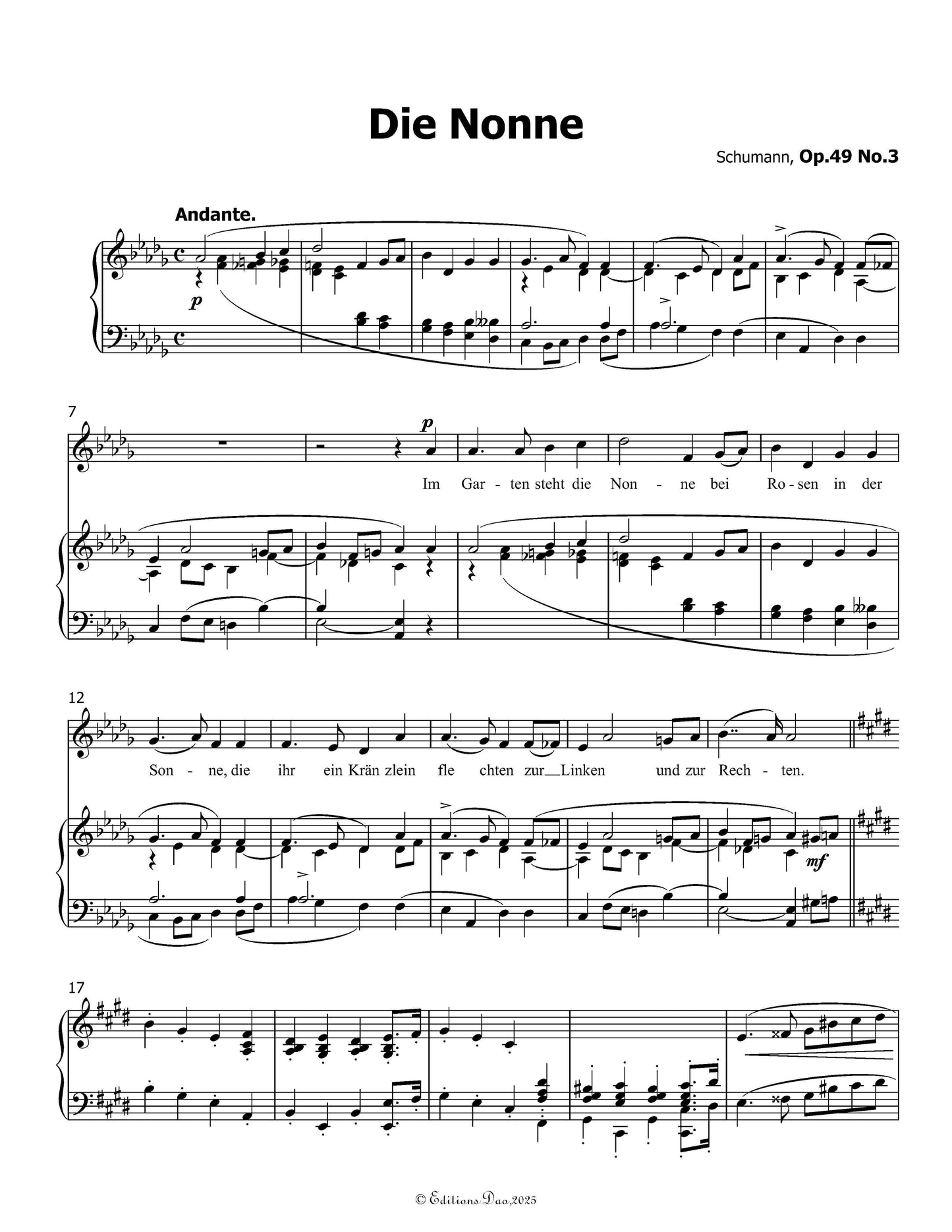 Die Nonne, by R. Schumann