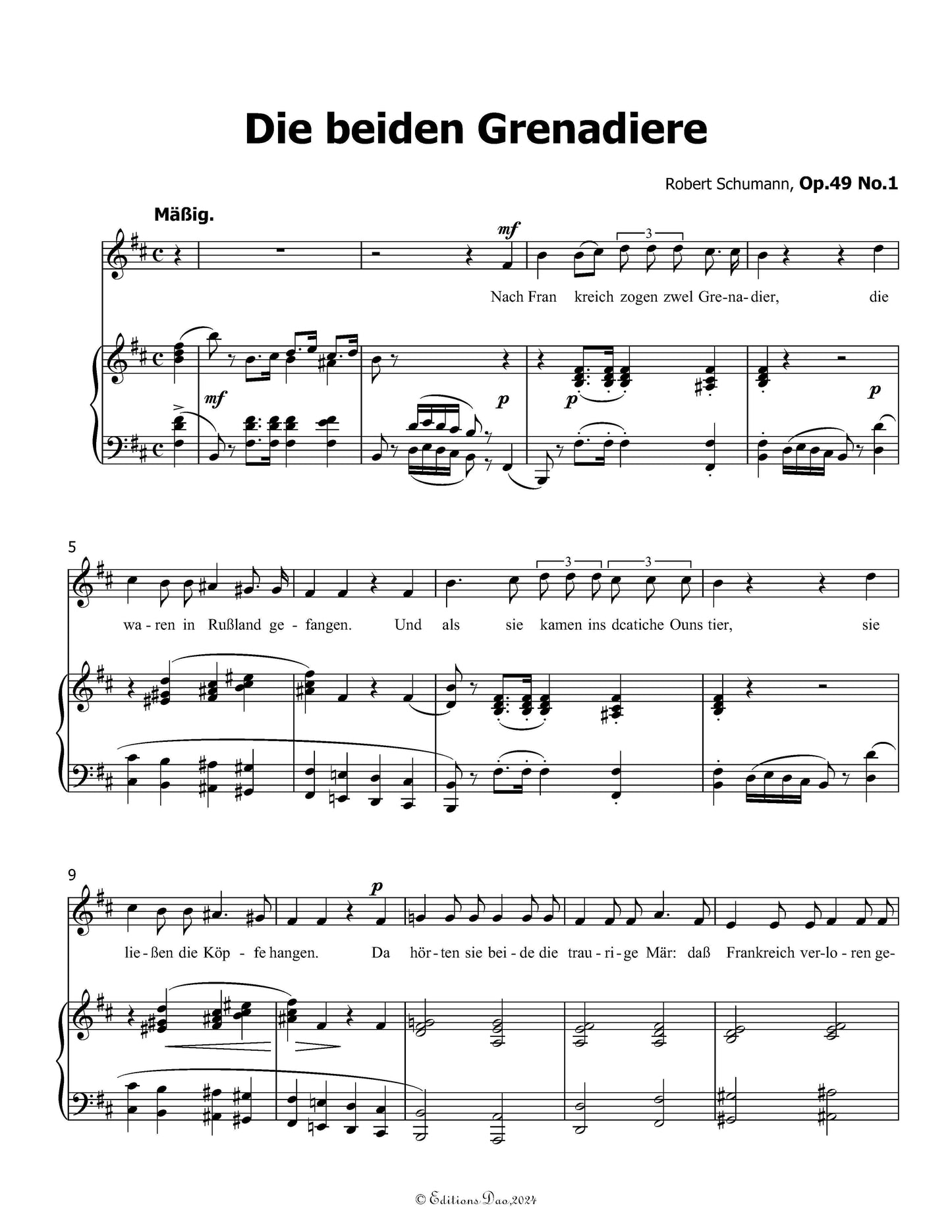 Die beiden Grenadiere, by R. Schumann