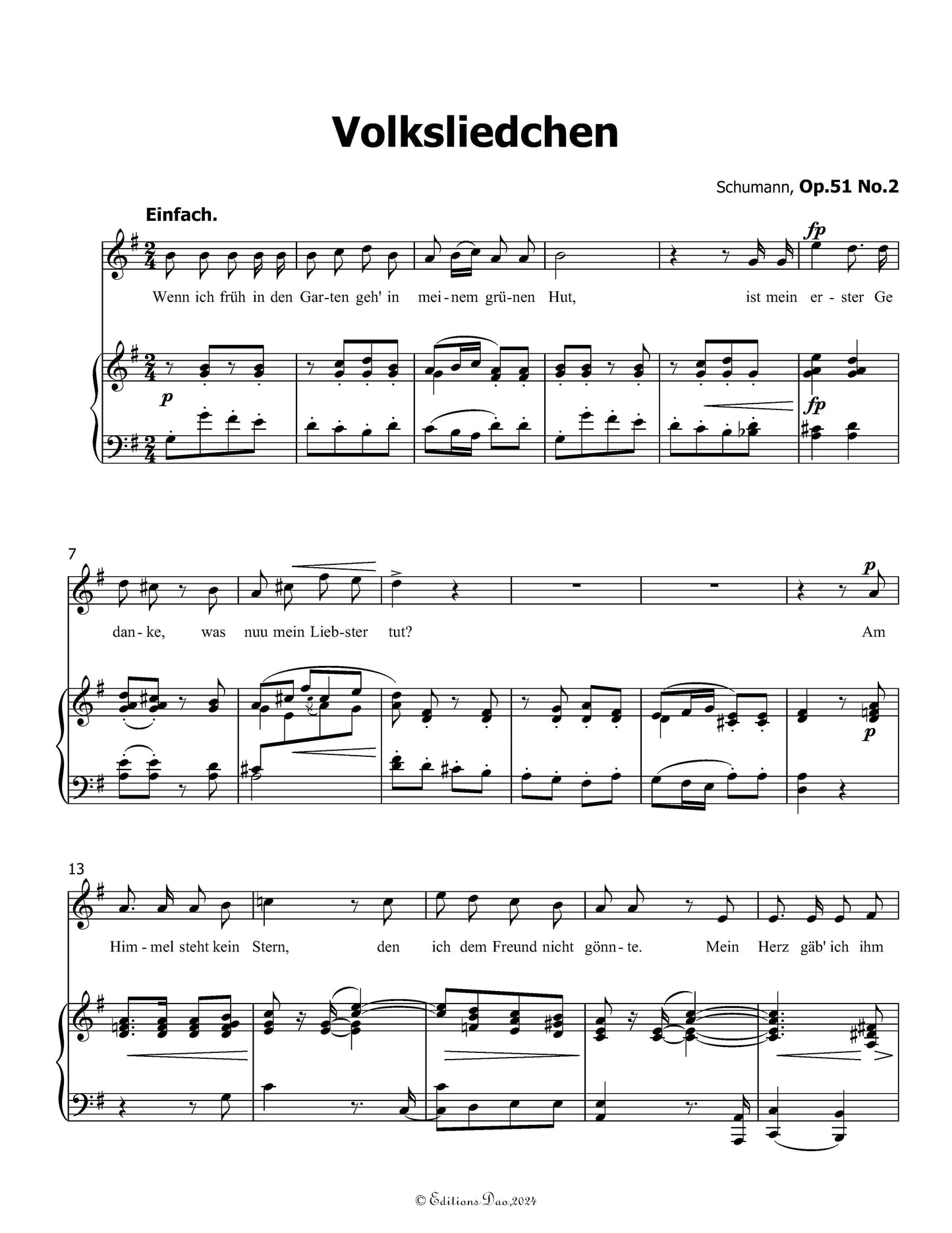Volksliedchen, by R. Schumann
