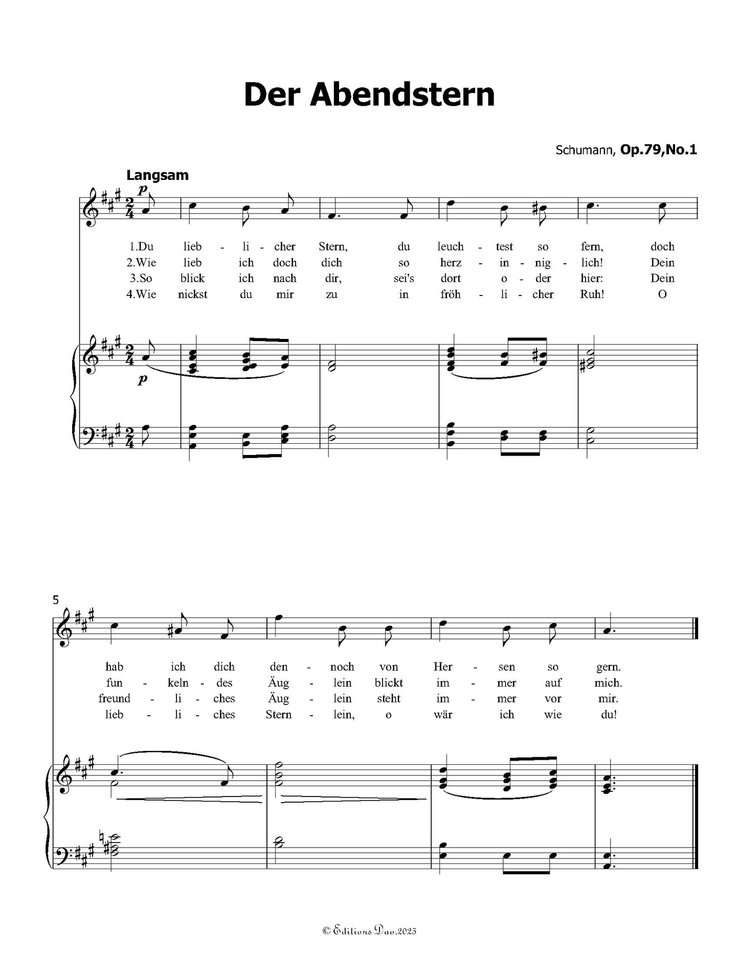 Der Abendstern, by R. Schumann
